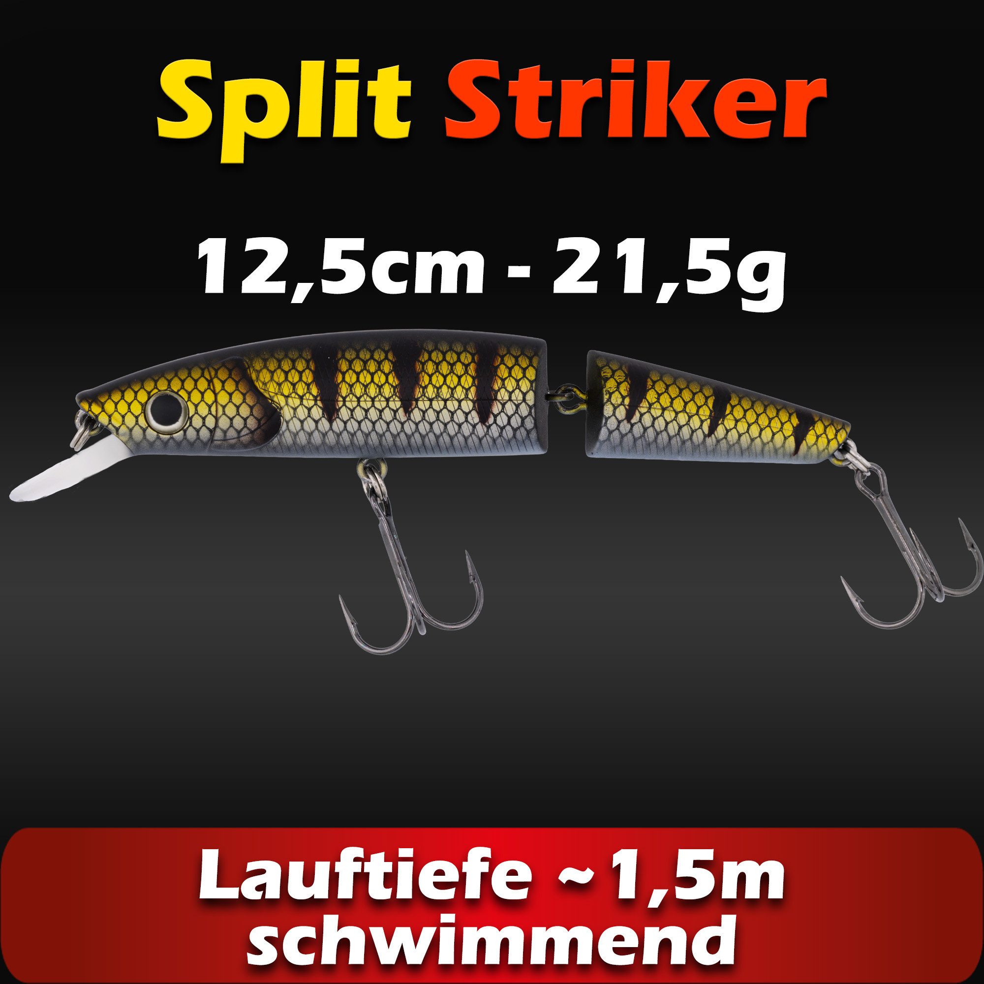 Paradox Fishing Kunstköder Hecht Wobbler Set 12,5cm/21,5g I 13,5cm/21g, (4er Set), REALISTISCHER LAUF