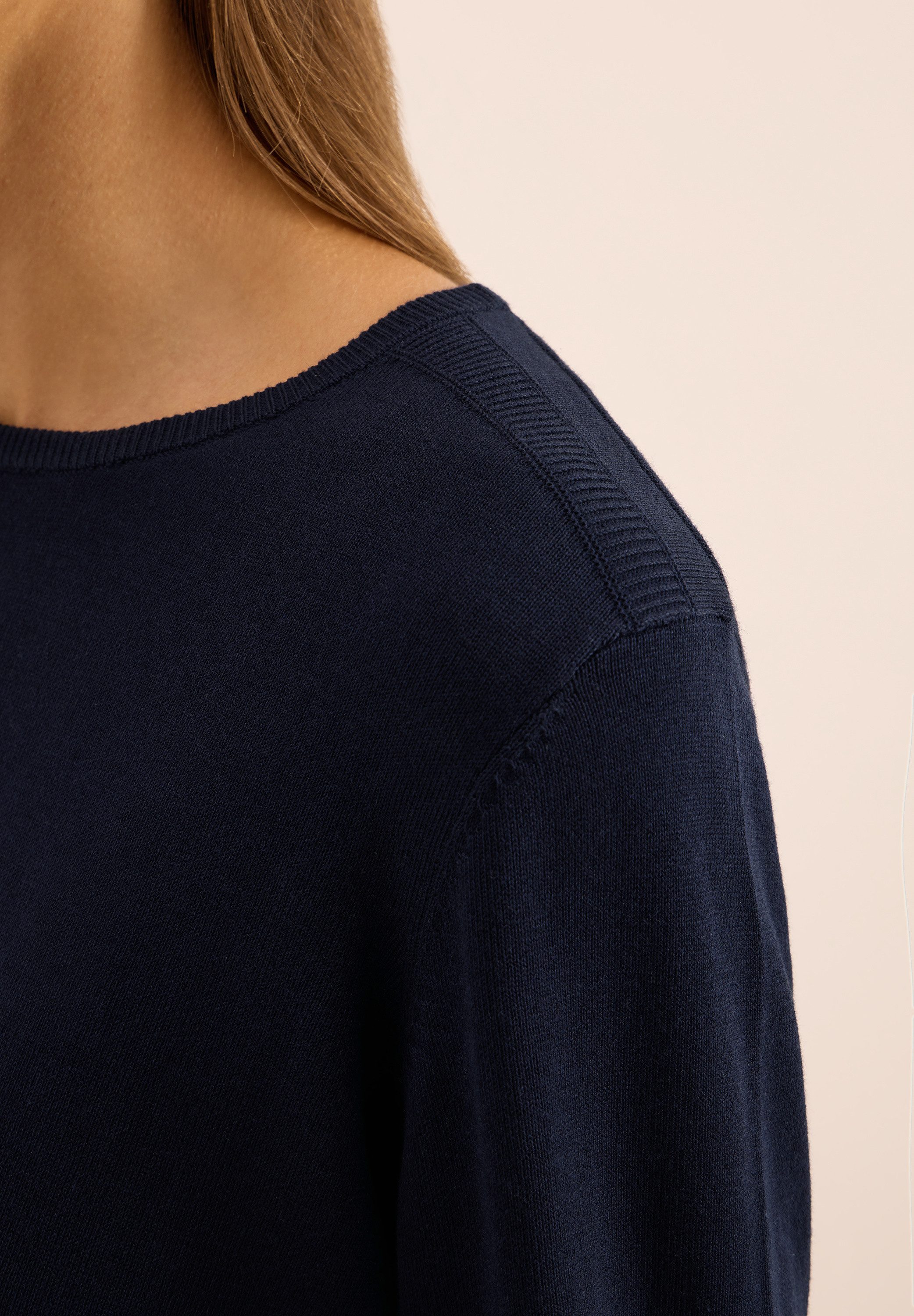 CECIL Strickpullover mit feinem Detail an der Schulter und Viskose-Anteil