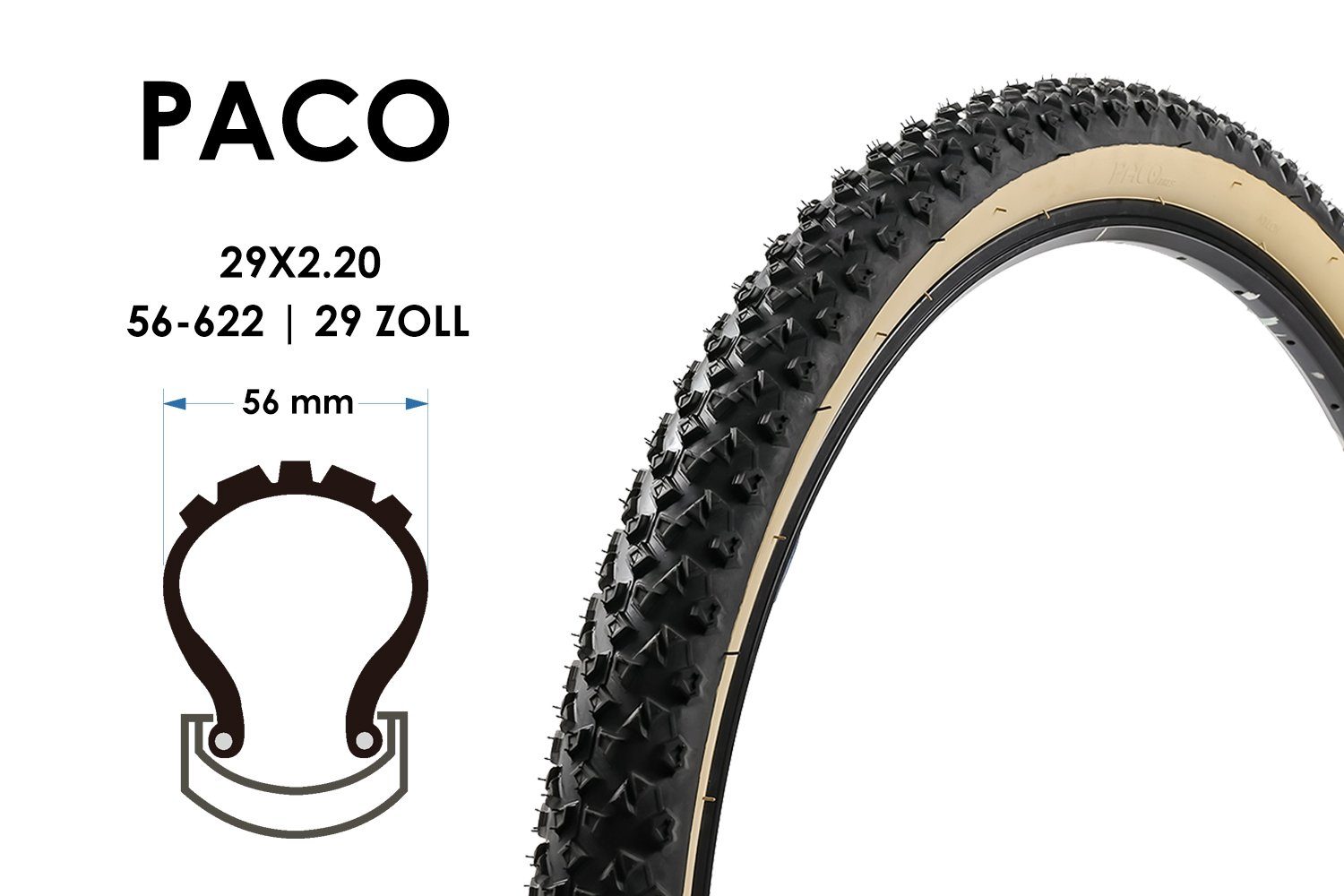 Paco Fahrradreifen 29 Zoll Paco Tires MTB Fahrrad Шины 29x2.20