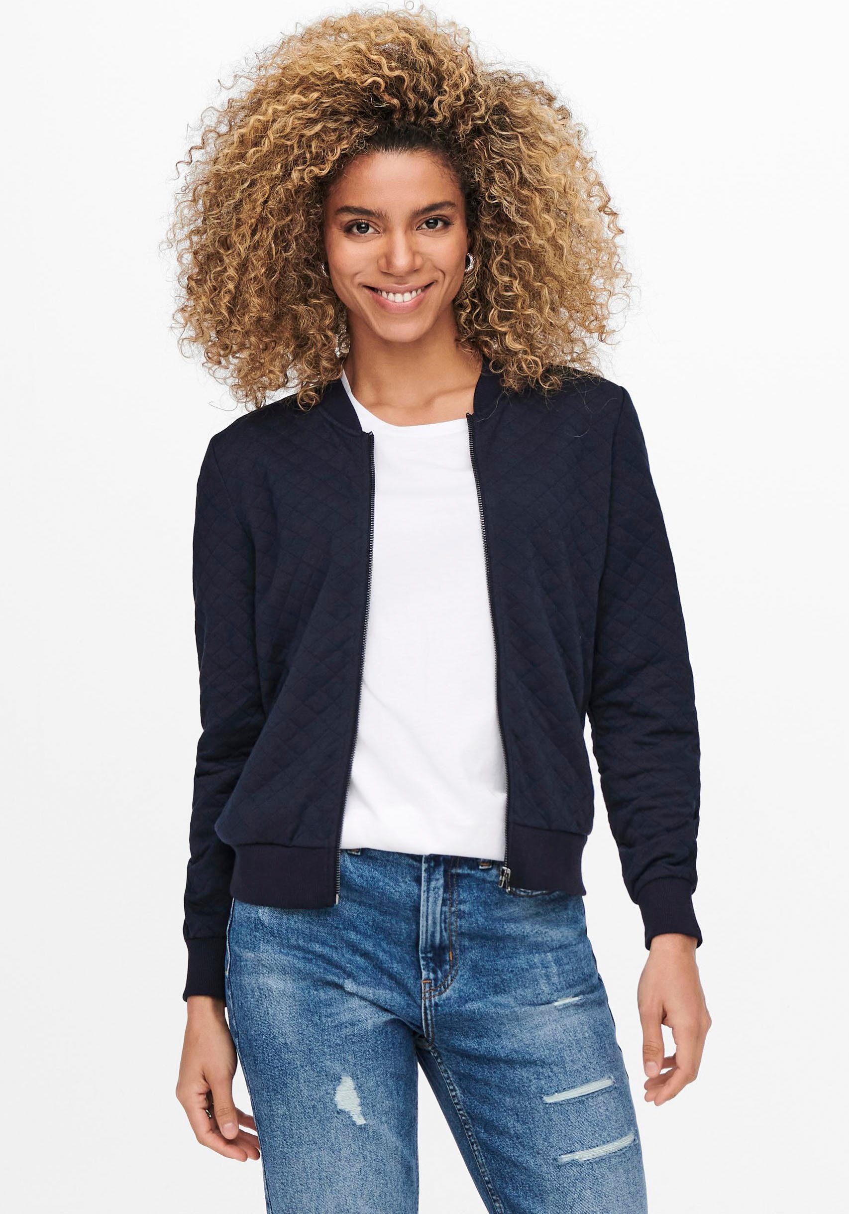 ONLY Sweatjacke ONLJOYCE L/S BOMBER SWT NOOS Polyester, regular fit