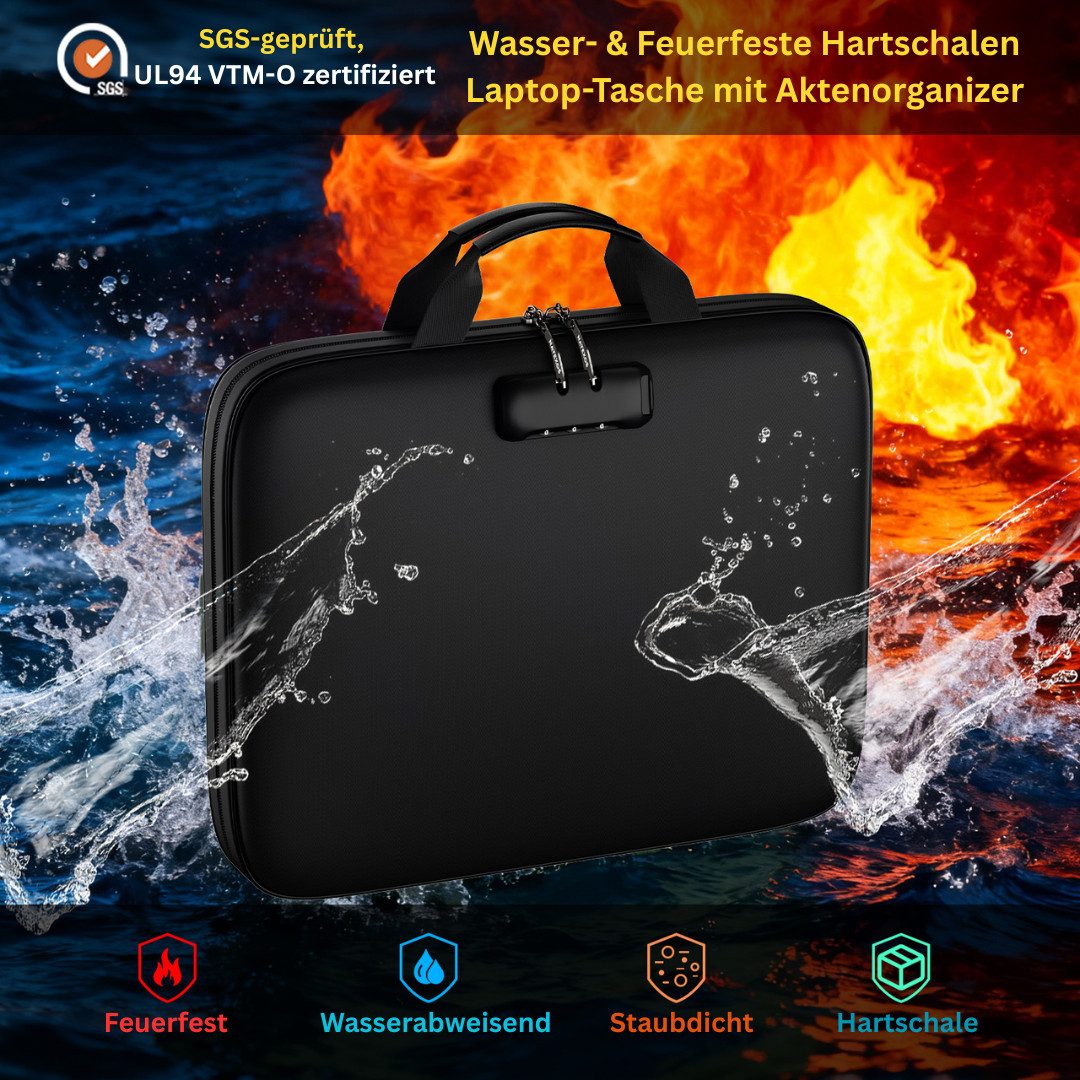 FireMat Dokumententasche Hartschale Aktenorganizer, Dokumentenbox für Zuhause, Büro