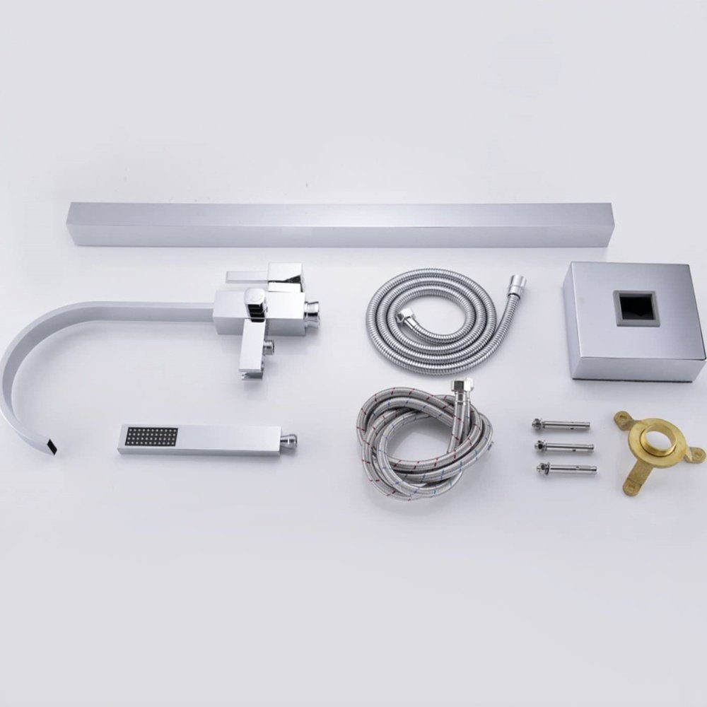 HOME DELUXE Standarmatur SKY & MOON (Komplettset, inkl. Handbrause & Flexschlauch) Standarmatur für freistehende Badewannen, Badewannenarmatur