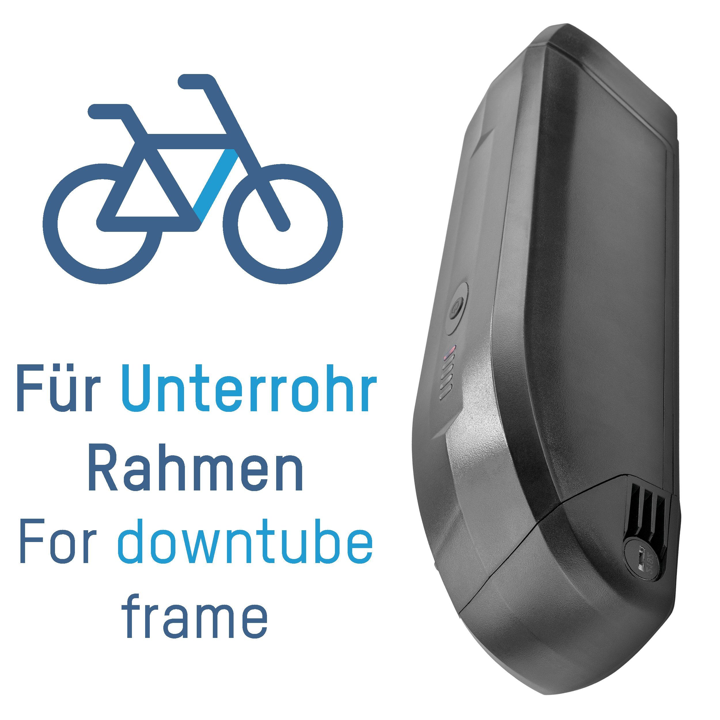 Wh Reichweite Kapazität Unterrohr mit E-Bike E-Bike Akku 14Ah 36 120 und zu km bis Akku 504 V Pedelec ANSMANN®