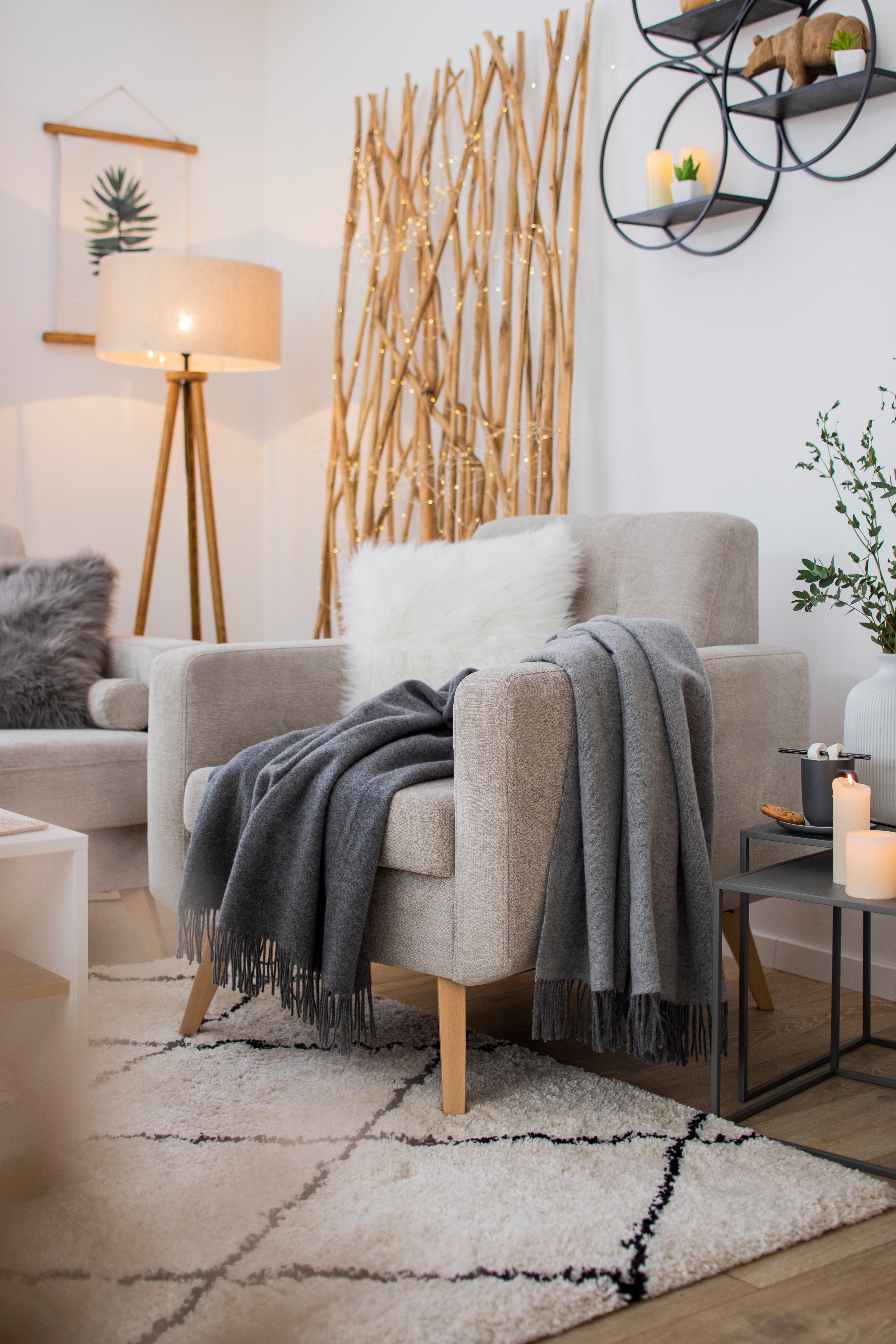 Wohndecke Soft Impression im Doubleface-Look, Biederlack, Baumwolle-Kaschmir-Mix