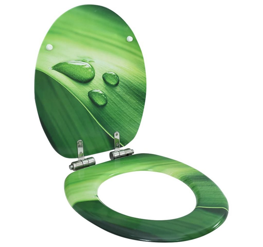 Thumbnail - vidaXL WC-Sitz, Toilettensitz Soft-Close-Deckel MDF Grün Wassertropfen-Design