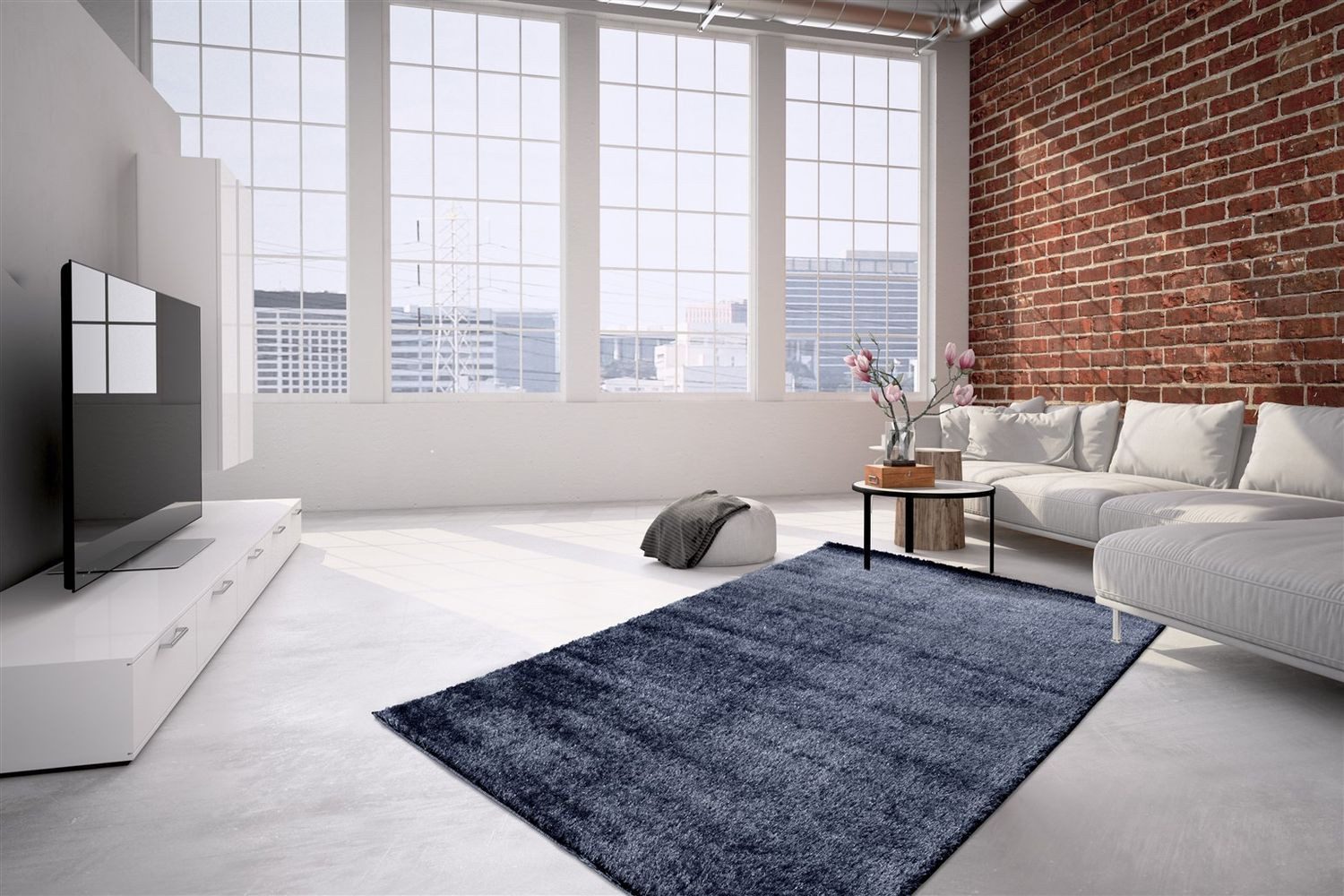 Teppich Boss Hochflor-Teppich Hochflor Teppich Sergio 8100 - Lila / Blau, rechteckig, Höhe: 40 mm