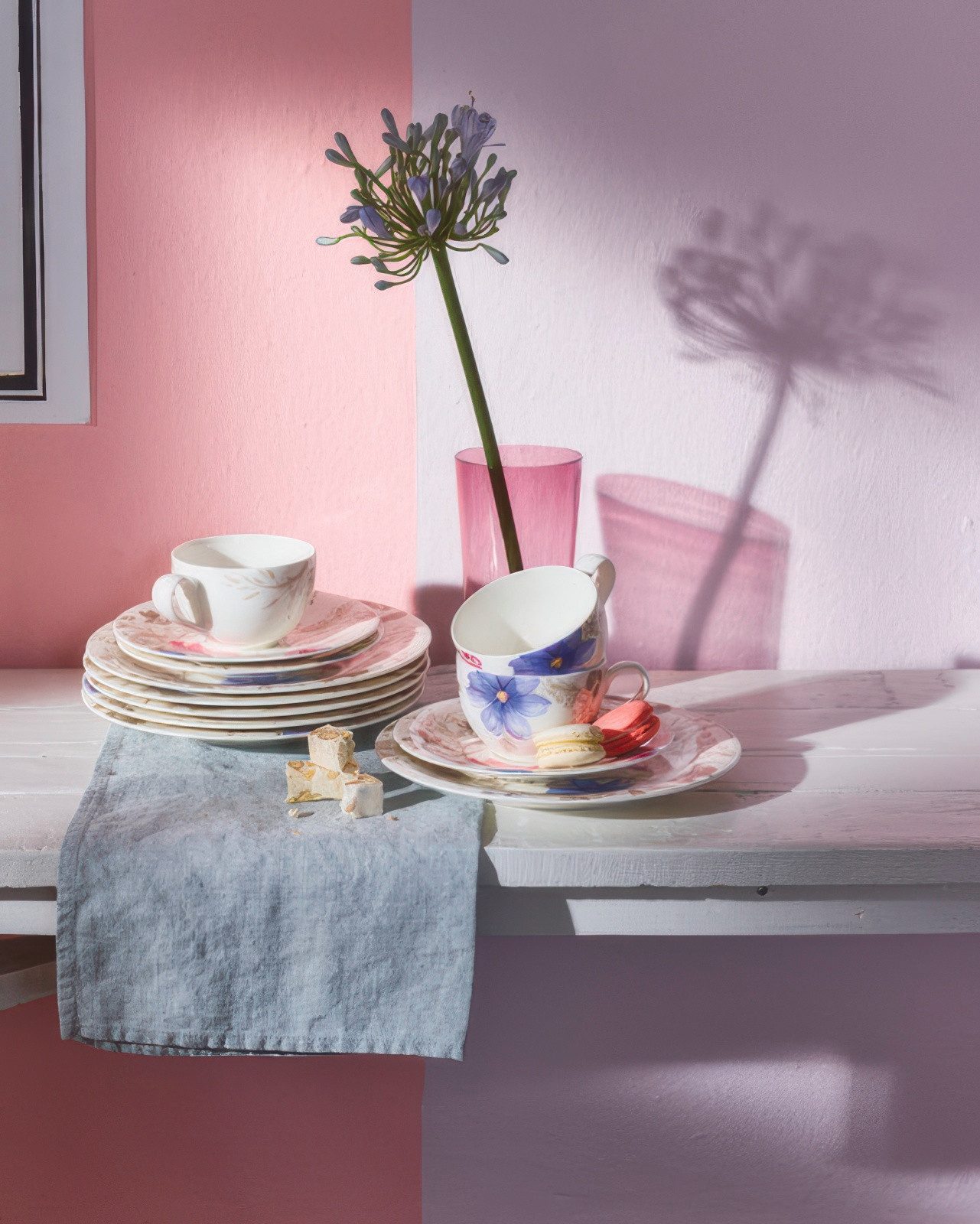 Villeroy & Boch Frühstücksteller Mariefleur Gris, Spülmaschinengeeignet, Mehrfarbig, Blumen, ⌀ 21cm, Mehrfarbig, Blumen