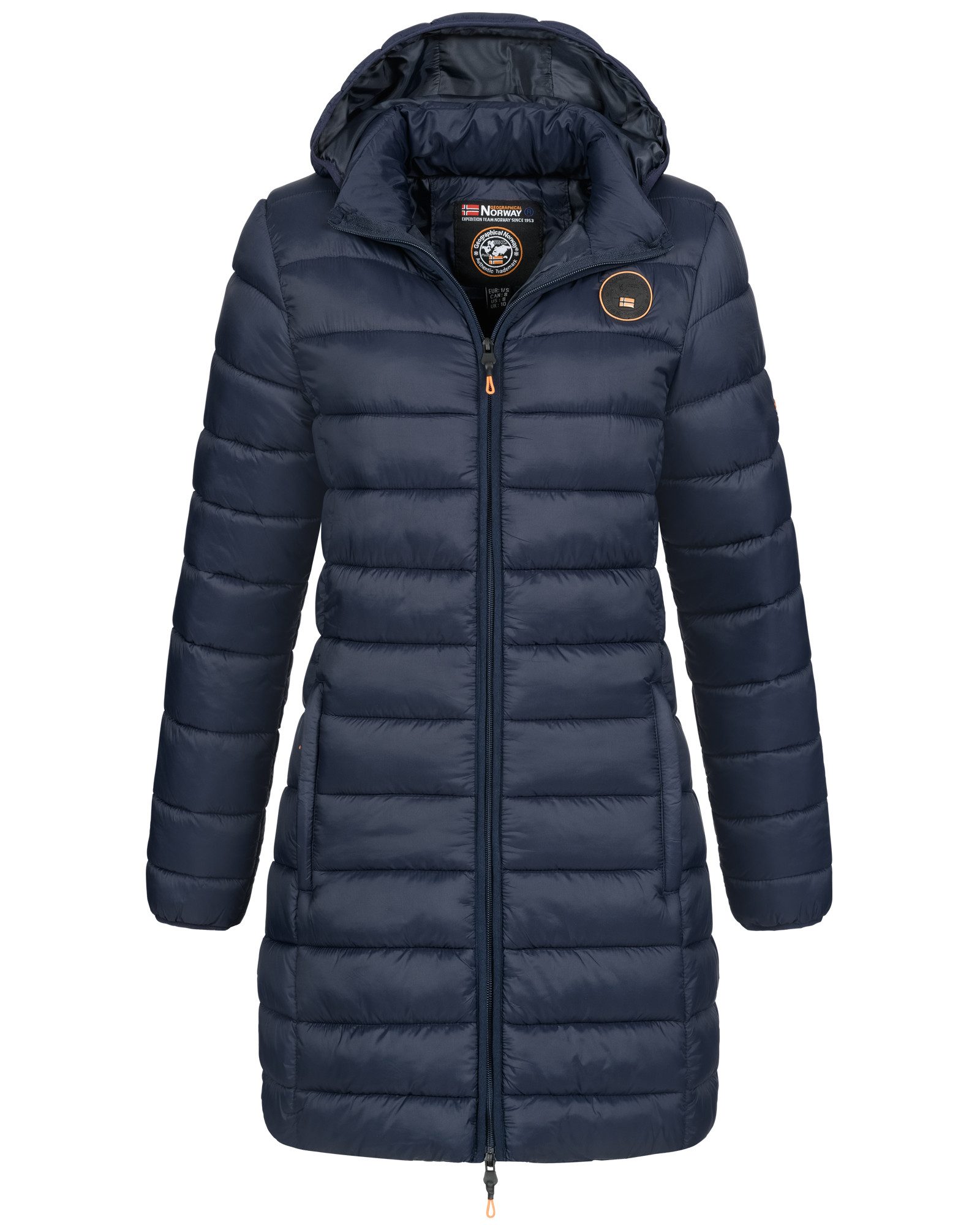 Geographical Norway Steppmantel Winterjacke Damen Steppjacke Parka Lange Steppmantel Wintermantel