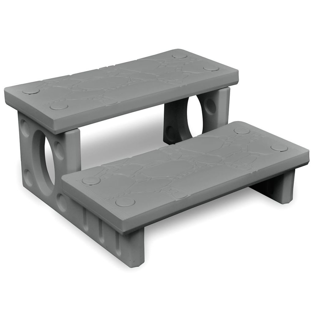 vidaXL Poolleiter NA Poolleiter Whirlpooltreppe Kunststoff Graue Spa-Treppe