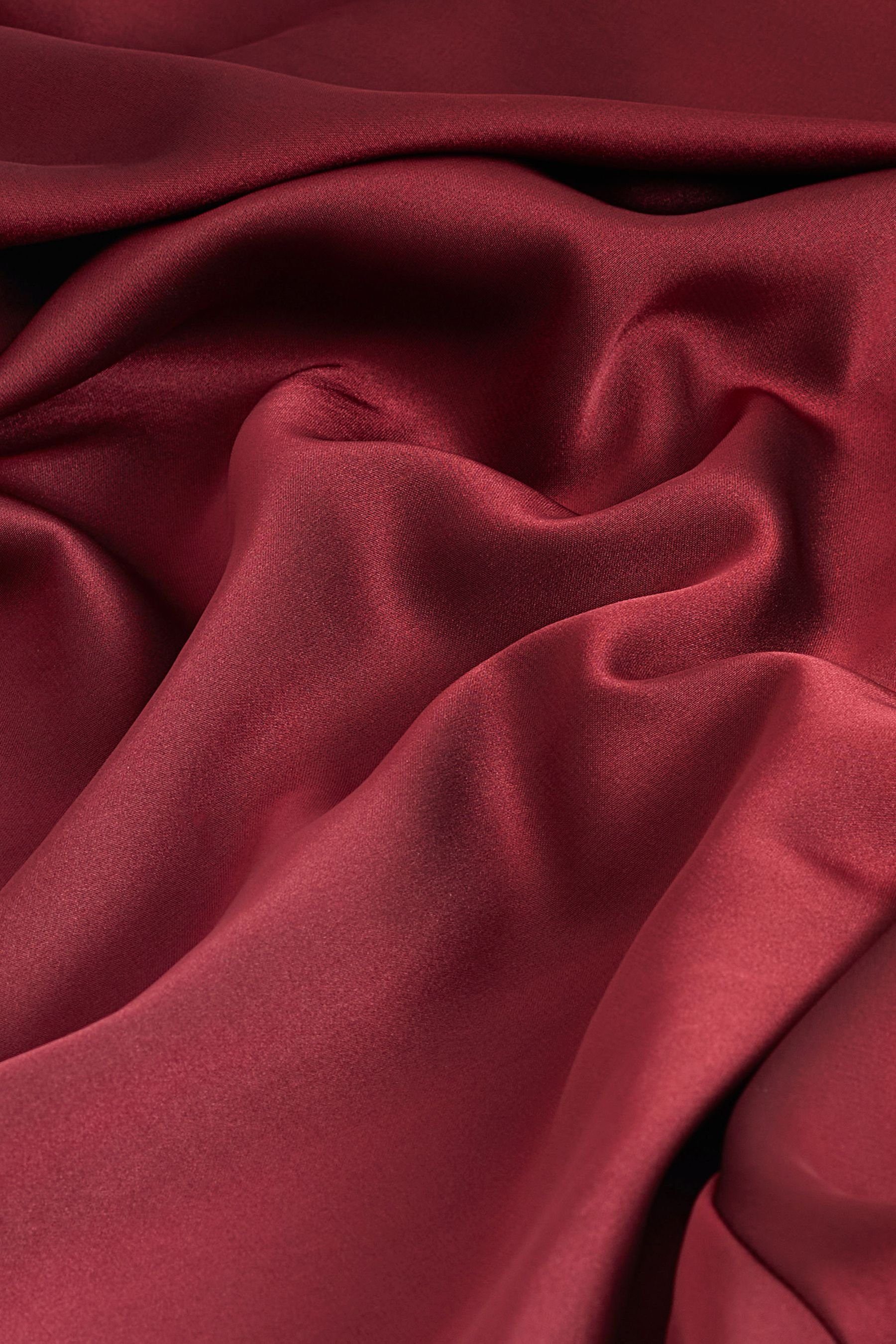 Langarm-Bluse plissierter mit Next Front Langarmbluse (1-tlg) Red