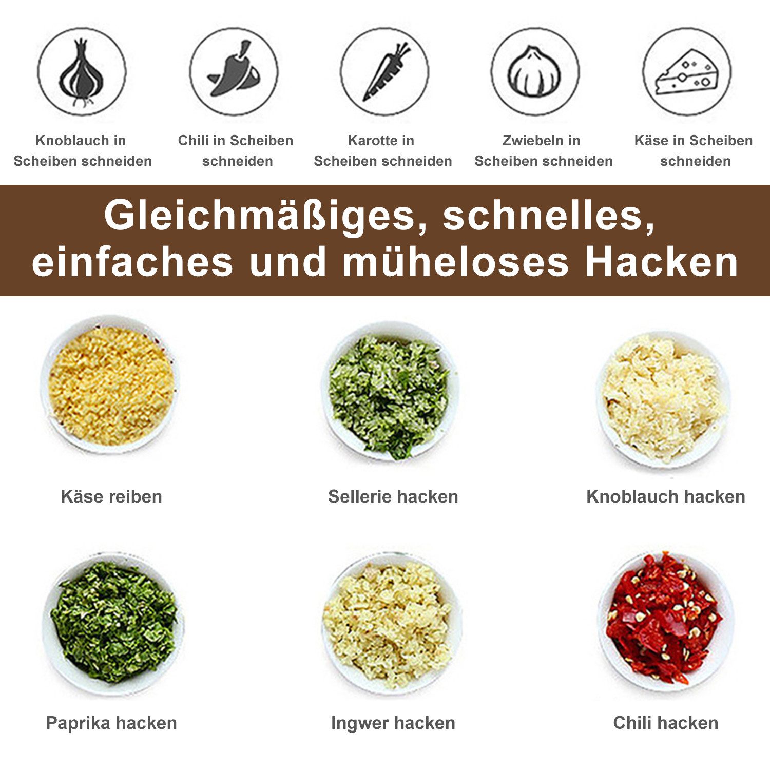 Refined Living Wiegemesser Doppelklinge Edelstahl Wiegemesser mit Schneidebrett, kräuterschneider, kräuterschneider Kräuterschneidebrett Hackmesser Biegemesser Käse