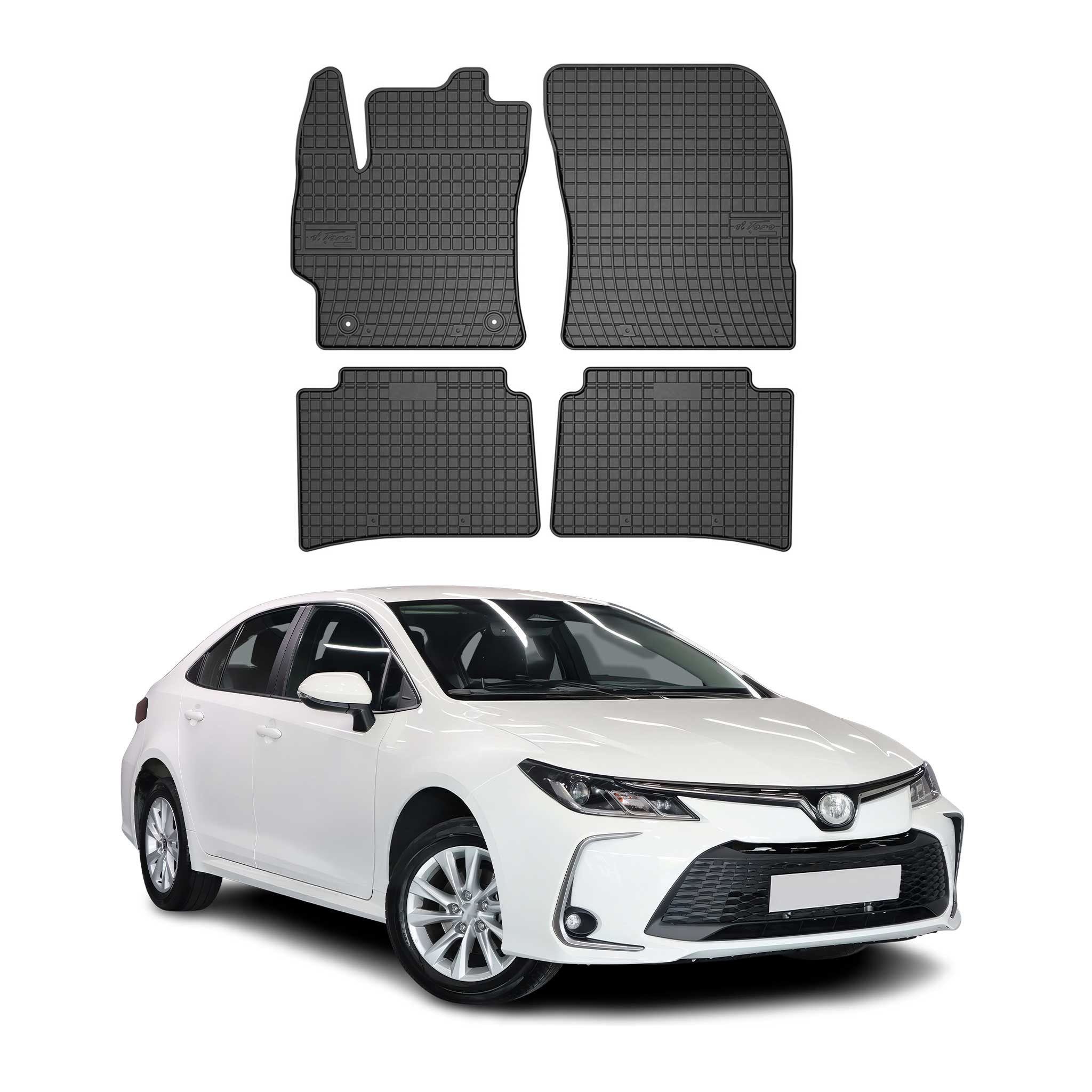 OMAC Auto-Fußmatten für Toyota Corolla XII 2018-2025 Gummi Schwarz 4 tlg (4 St), für Toyota Corolla XII 2018-2025 Toyota Corolla XII 2018-2025, Antirutsch,Wasserfest,Einfache Installation