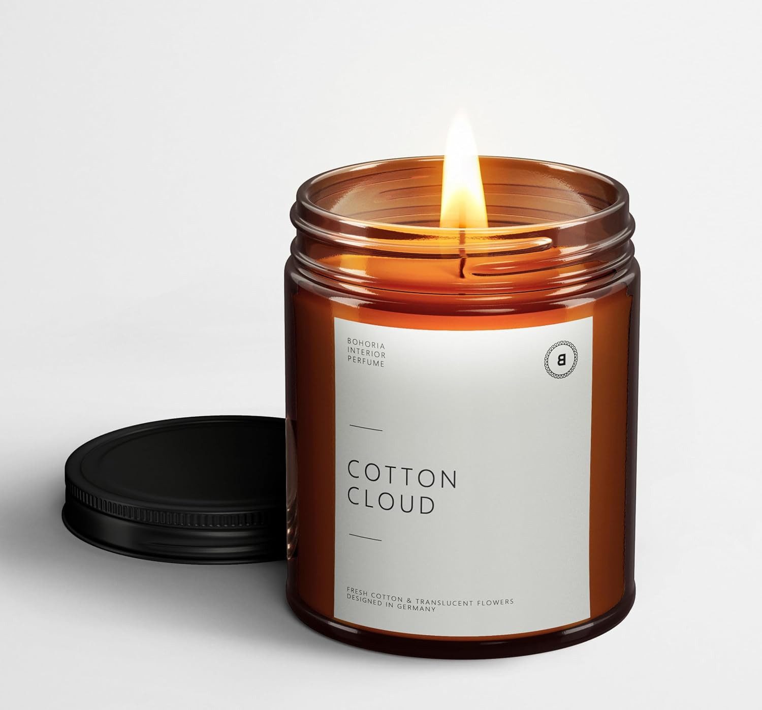 BOHORIA Duftkerze Cotton Cloud 200 g – Baumwollblüten & Wildblumen Sojawachs