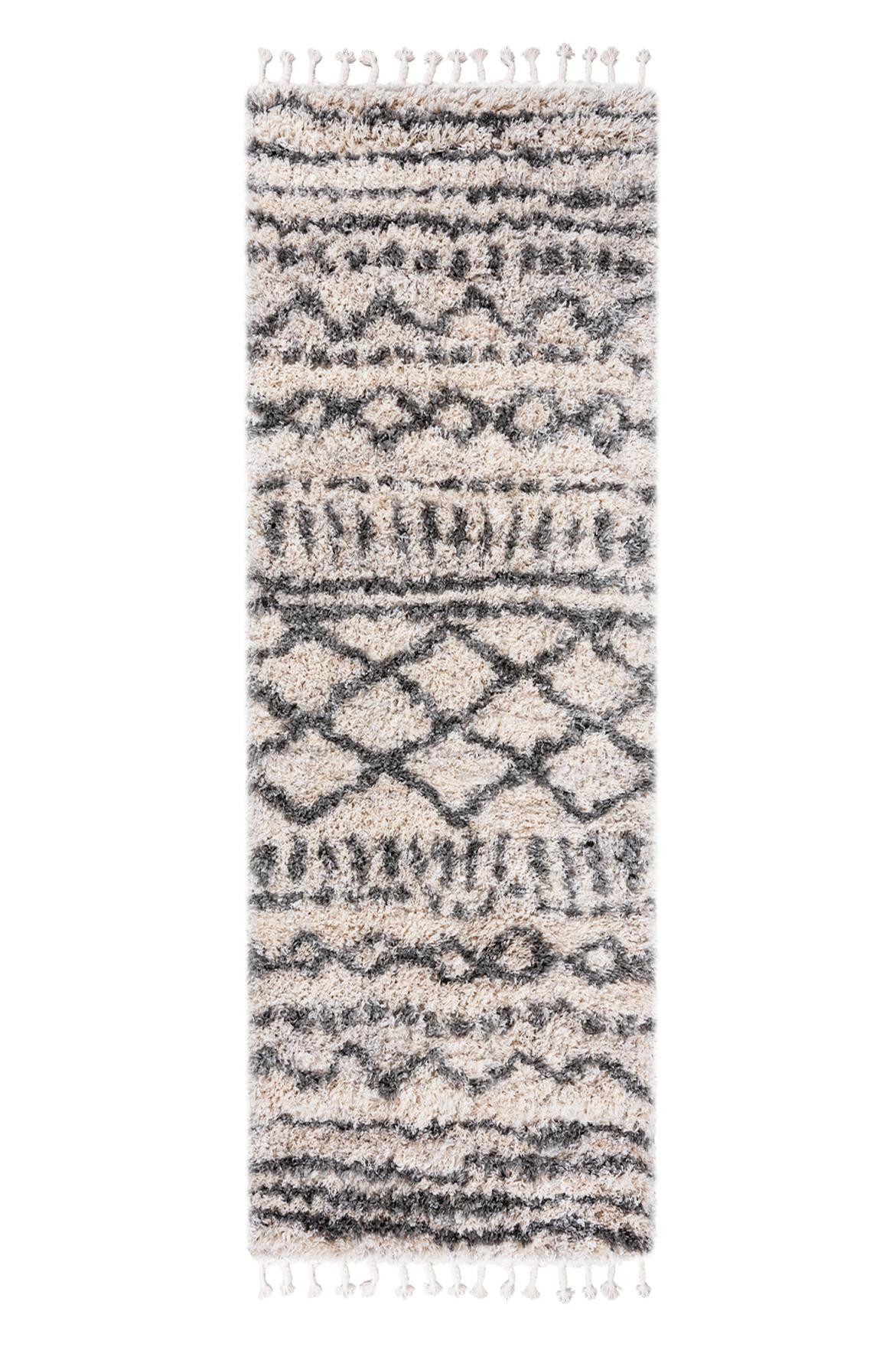 Mazovia Läufer Boho Ethno Beige Creme Wohnzimmer, Schlafzimmer, Esszimmer, Fußbodenheizung