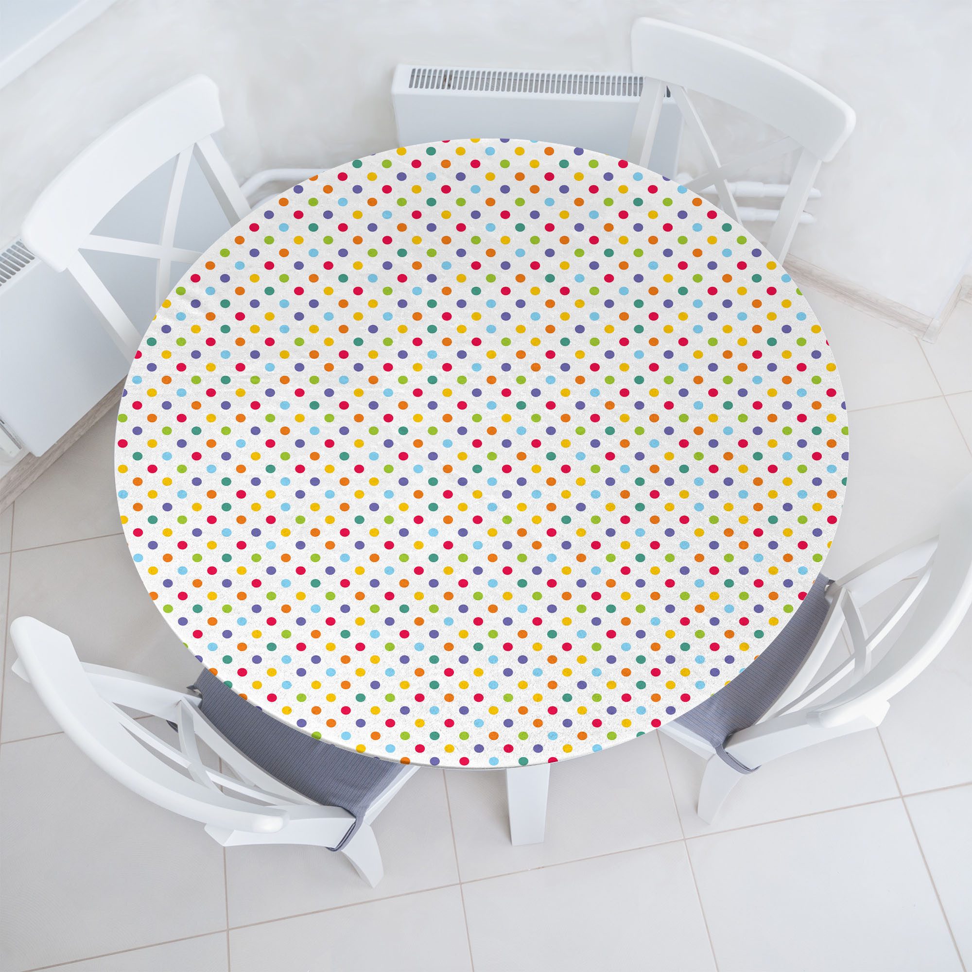 Abakuhaus Tischdecke Rundum-elastische Stofftischdecke, Babydusche Kreismuster Spots