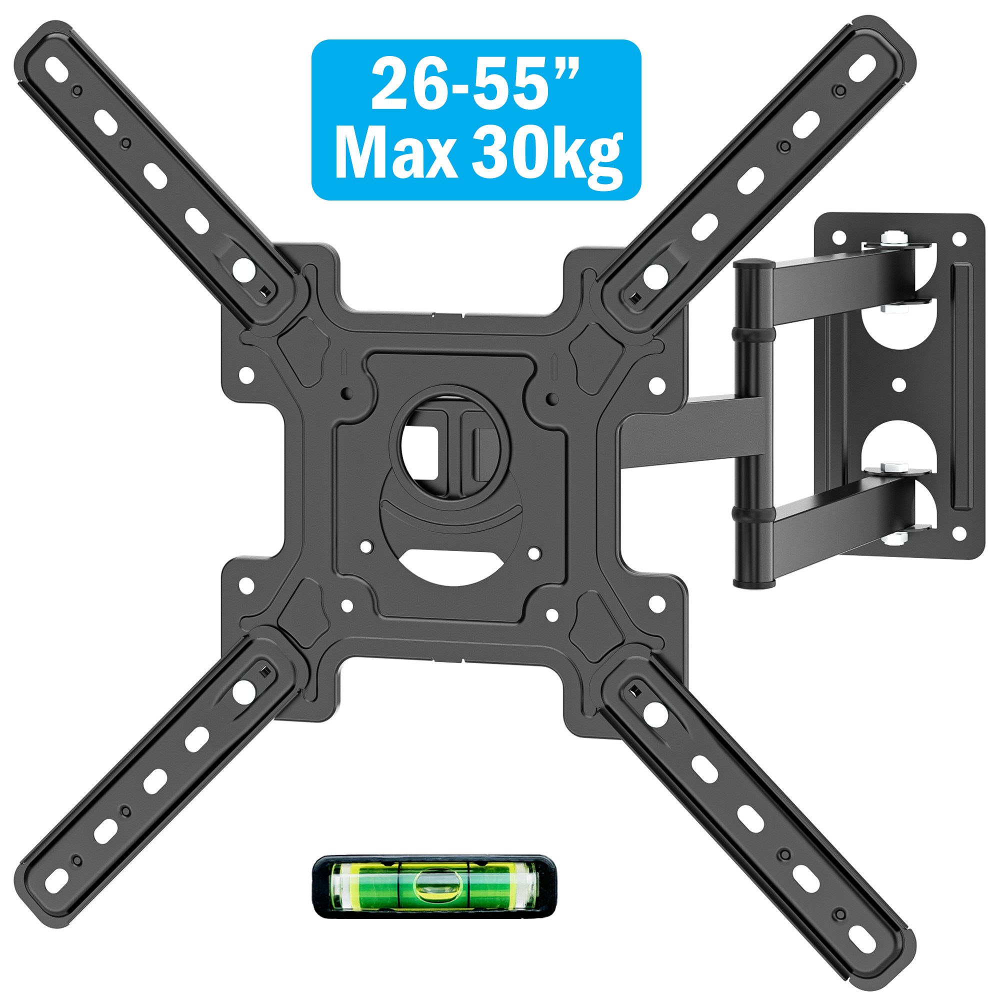 muchen TV-Wandhalterung TV Wandhalterung für 32-55zoll Fernseher Schwenkbar Neigbar Wandhalter, (bis 55 Zoll, Für Fernseher 55 50 43 40 32 26 Zoll bis zu 30 kg, Für TCL LG SAMSUNG TOSHIBA PHILIPS HISENSE Fernseher)