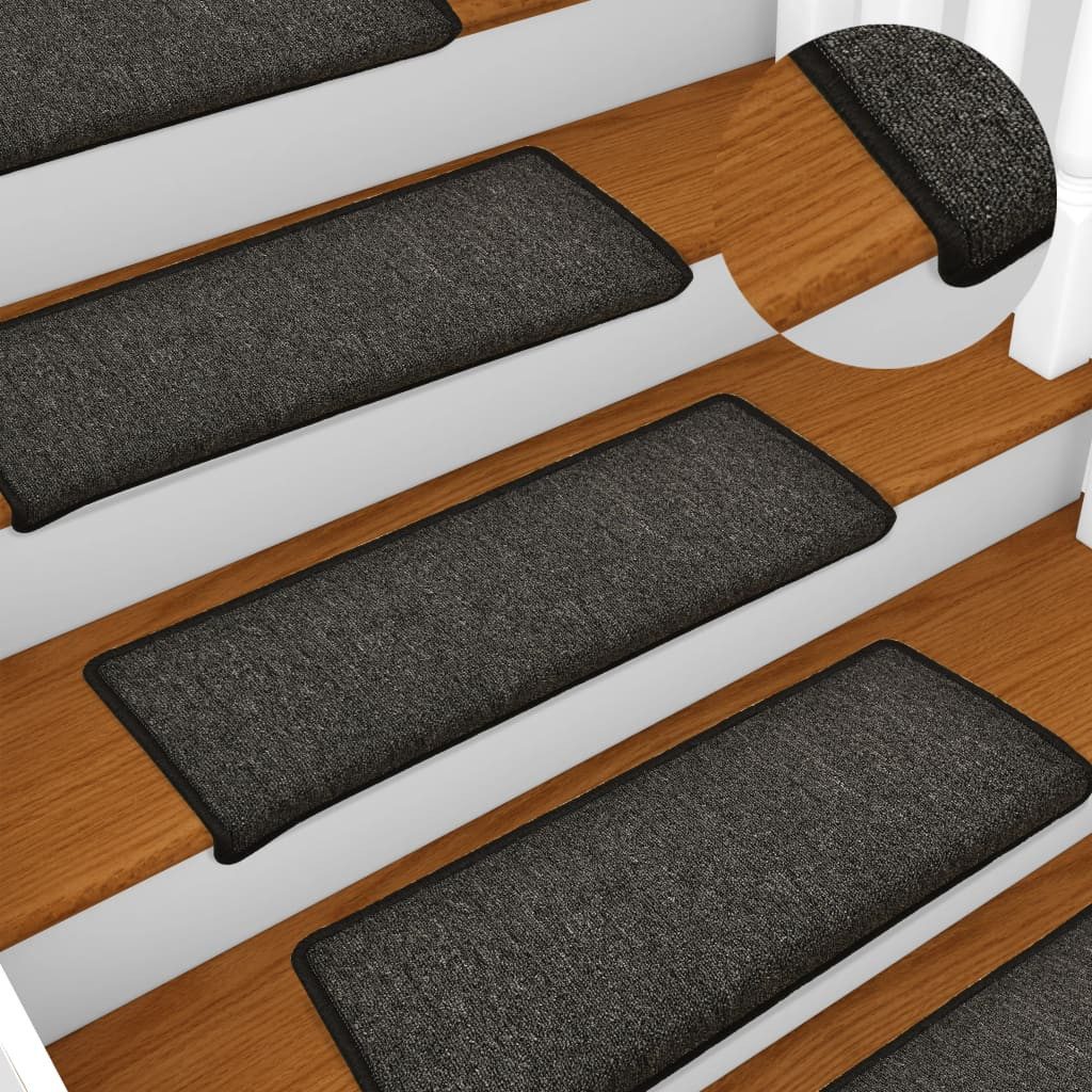 Stufenmatte 15 Stück Teppich-Treppenstufen 15 Stk 65x25 cm Anthrazit