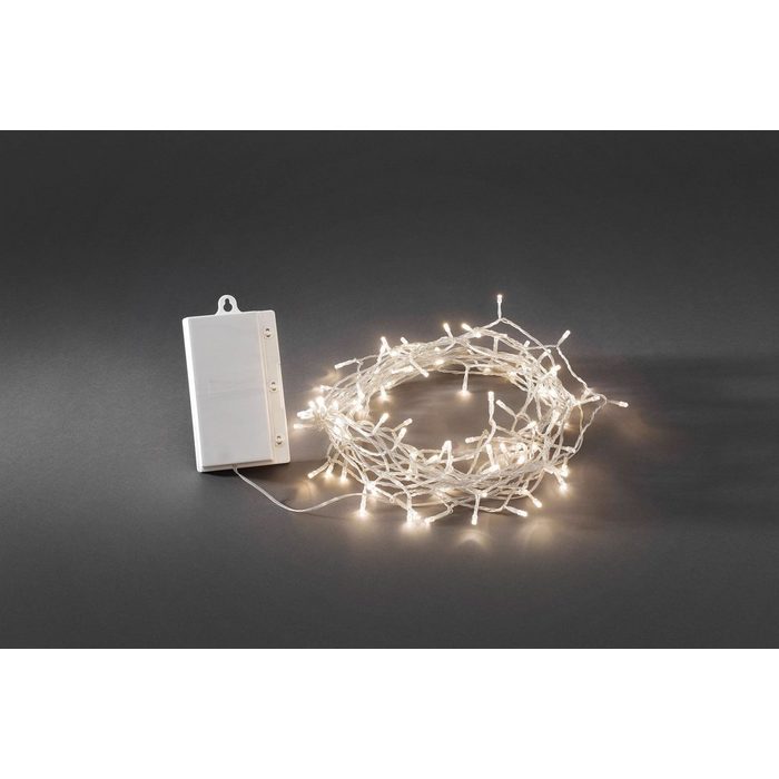 KONSTSMIDE LED-Lichterkette Weihnachtsdeko aussen 128-flammig mit 8 Funktionen und Memoryfunktion 128 warm weiße Dioden