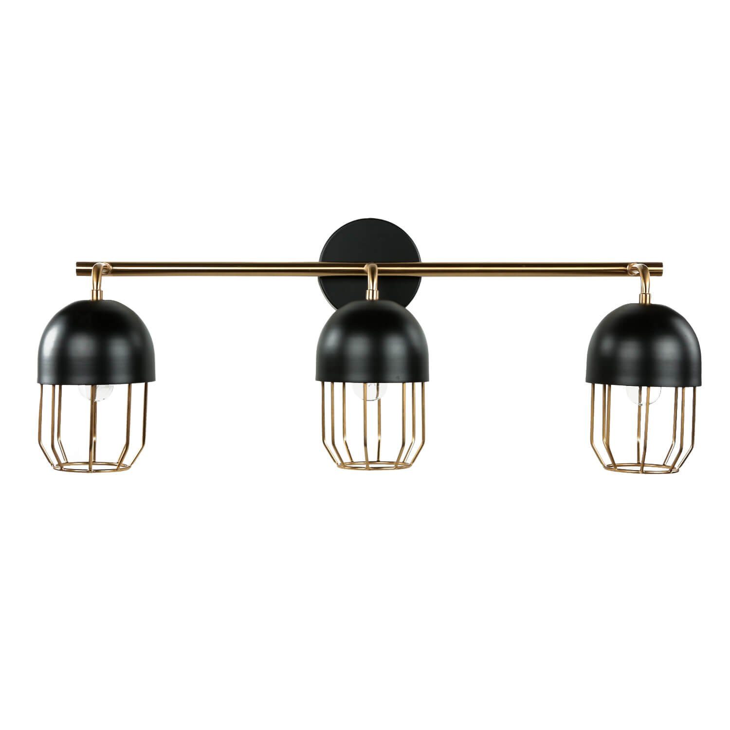 3-flammig ohne Loft Design in QUIN, Licht-Erlebnisse Leuchtmittel, E14 Metall Schwarz Wandleuchte Gold Wandlampe