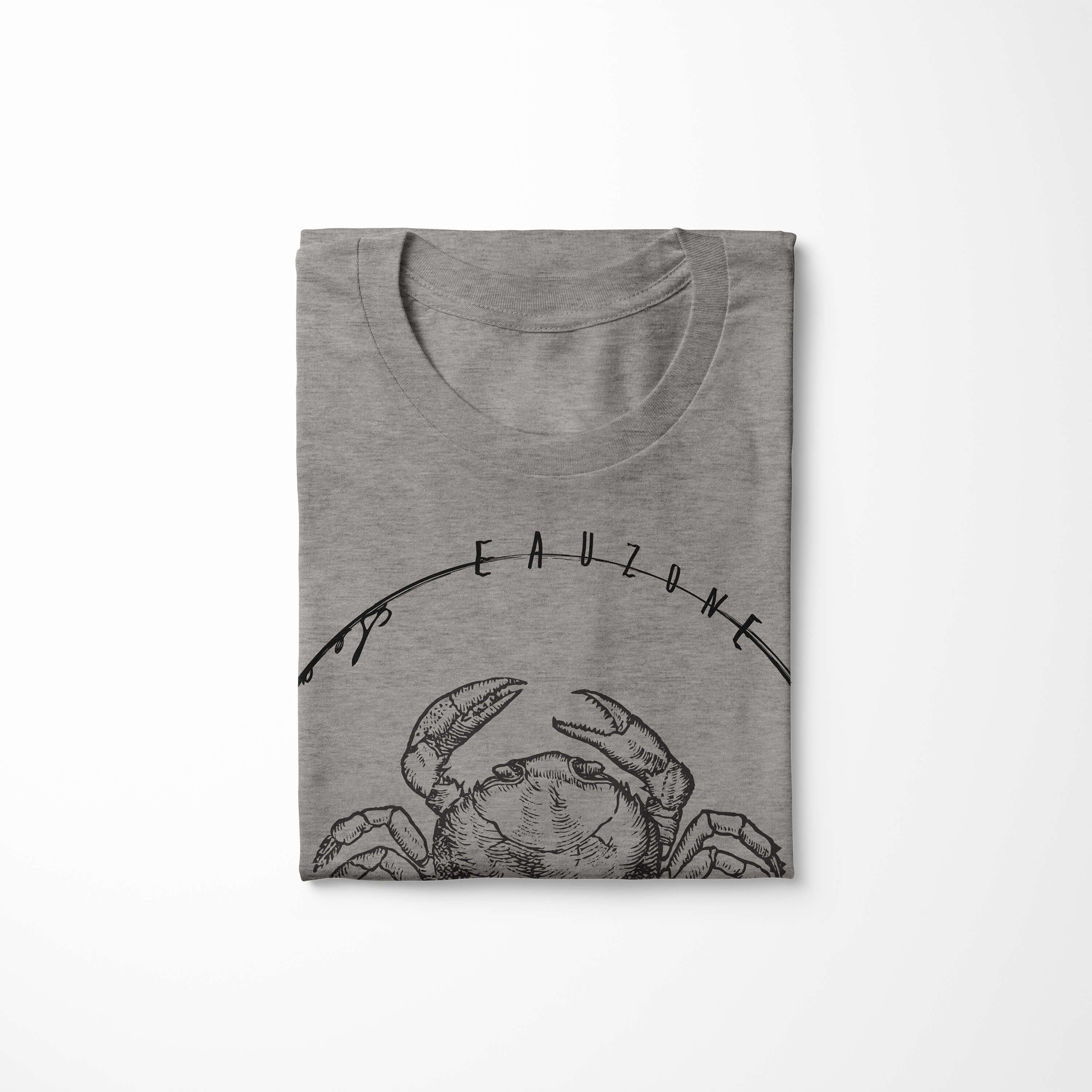 Sinus Art Schnitt Serie: Sea Creatures, - Ash und Tiefsee Struktur / sportlicher Fische Sea T-Shirt T-Shirt feine 044