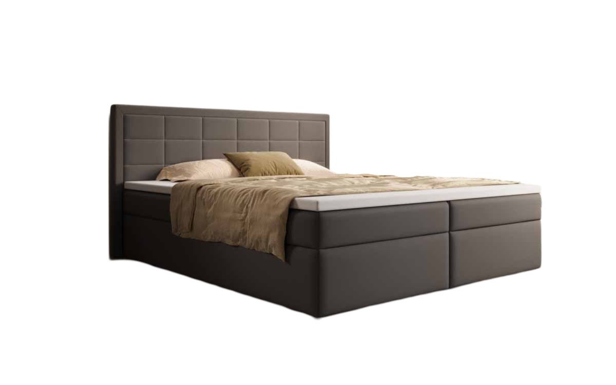 Luxusbetten24 Boxspringbett Athina Kunstleder, mit Stauraum