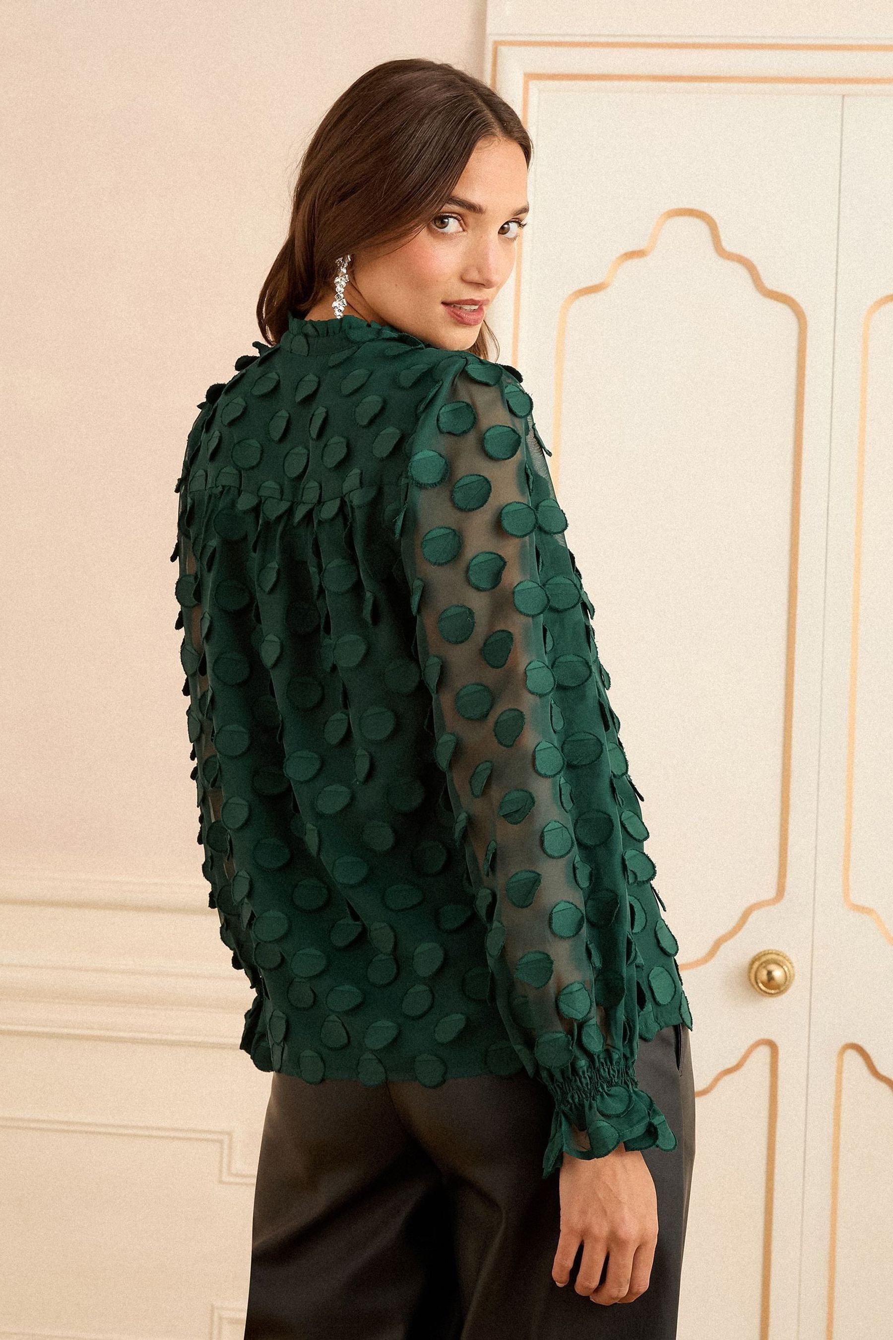 Love & Roses Langarmbluse Love & Roses Bluse mit 3D-Punkten, Regular (1-tlg günstig online kaufen