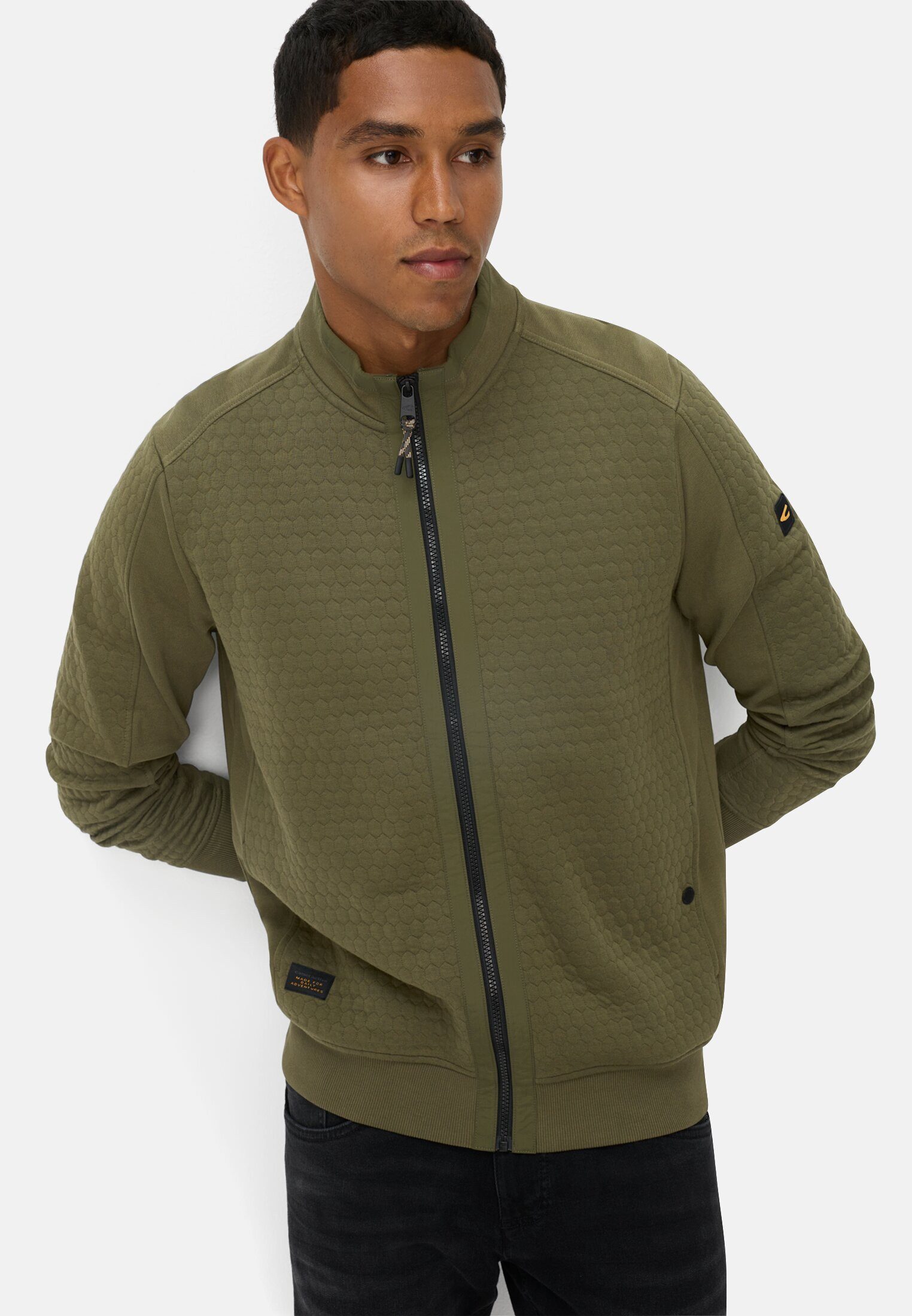 camel active Sweatjacke aus Baumwollmix Langarm