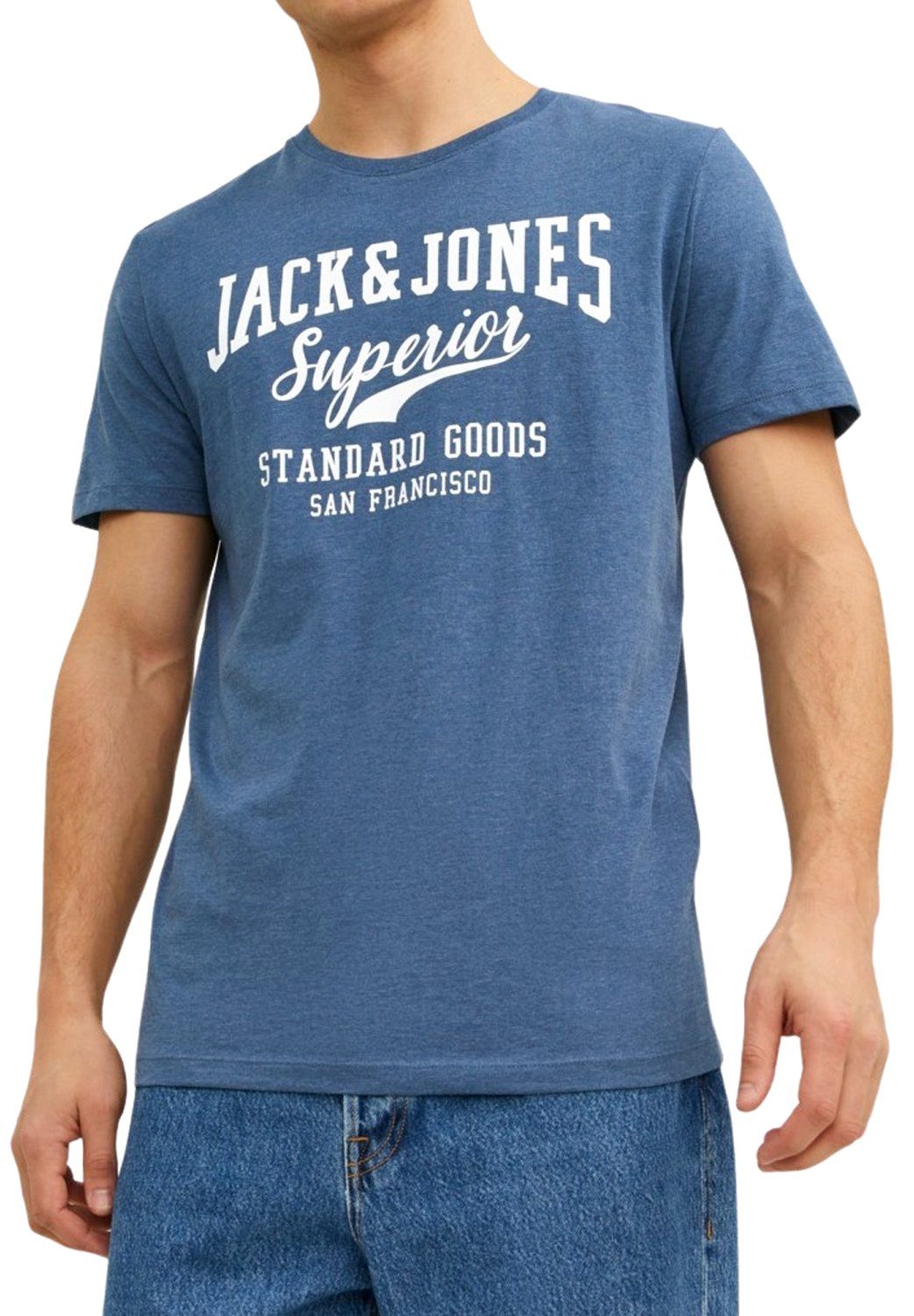 Jack & Print-Shirt 5 Set, aus 3er 3er-Pack) mit Jones Shirts (Spar Mix Baumwolle Printaufdruck