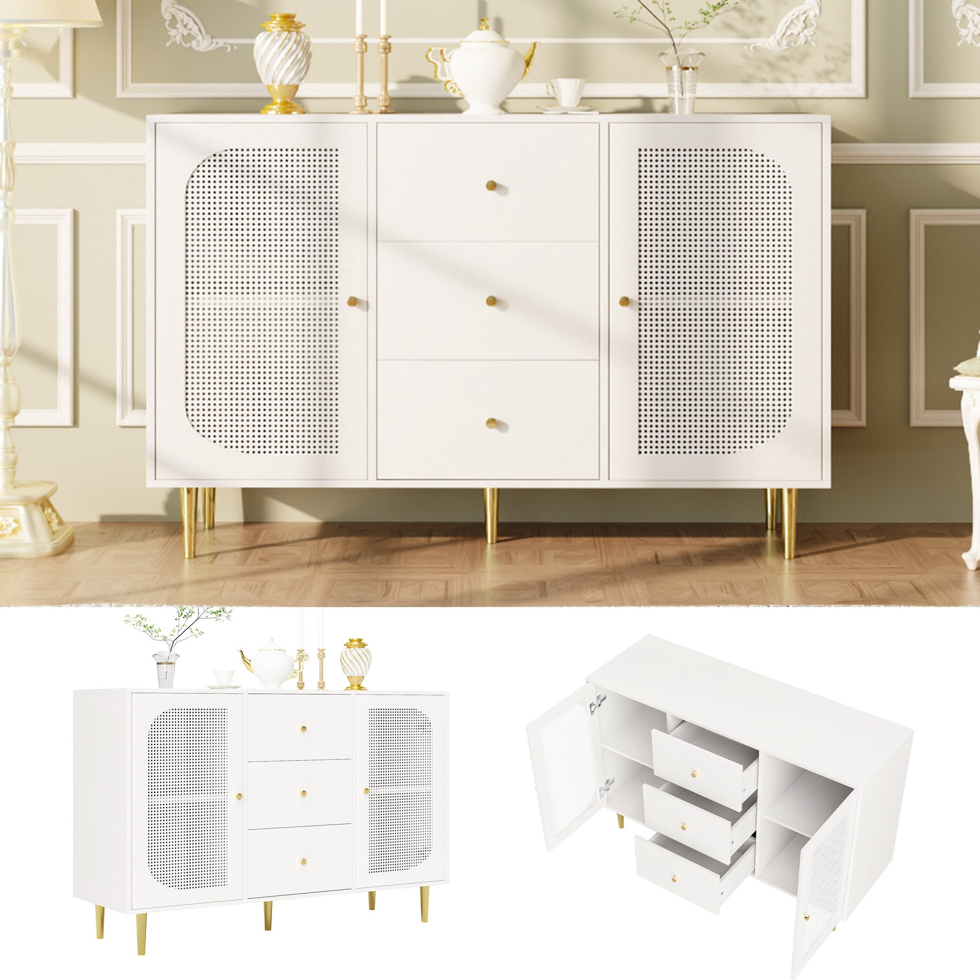 OKWISH Sideboard mit Schubladen (Anrichte, Buffet, günstig online kaufen