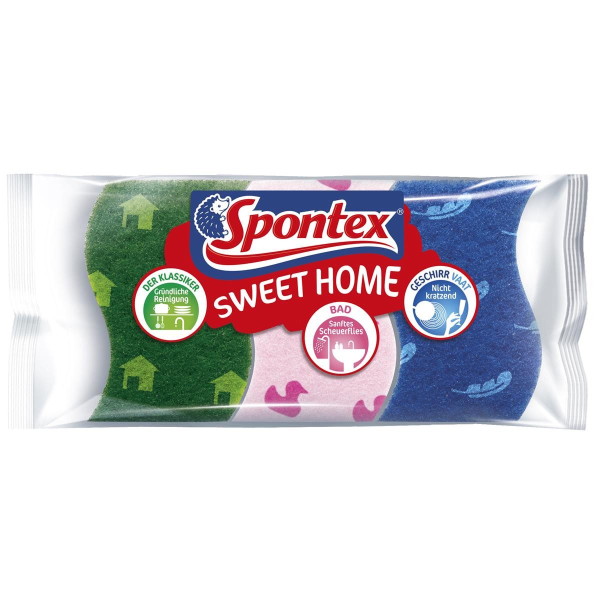 SPONTEX Stahlschwamm Spontex Schwamm-Set Sweet Home 19500017 sort. 3St.