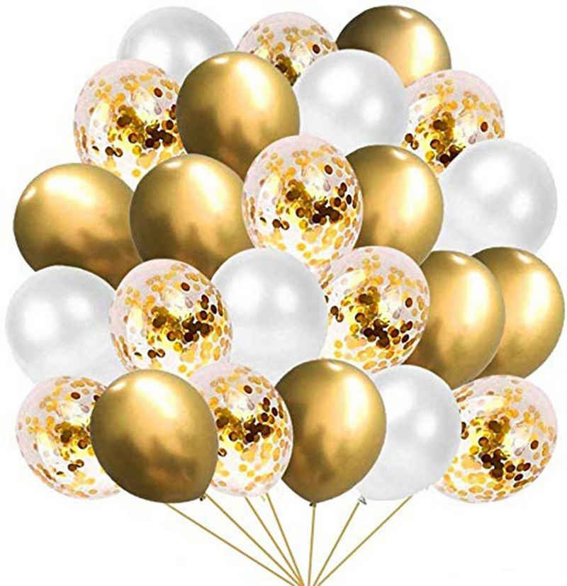 Housruse Luftballon »Metallic Gold, 60 Stück Luftballons Golden Konfetti, Helium Balloons für Geburtstag Hochzeit Babyparty Valentinstag Silvester Deko, 12 Zoll«