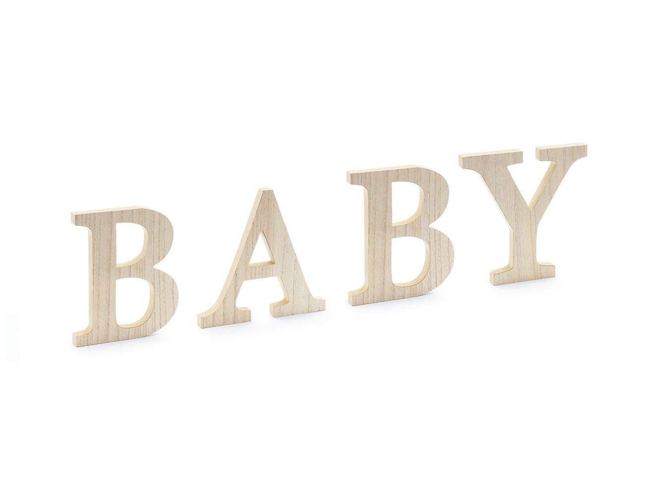 partydeco Deko-Schriftzug, Tischaufsteller BABY Holz Holzbuchstaben günstig online kaufen