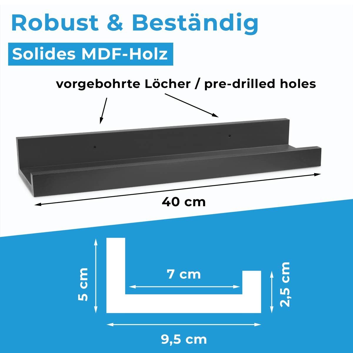 PHOTOLINI Wandregal Bilderleiste, Schweberegal 2er Set für Fotos, Poster & günstig online kaufen