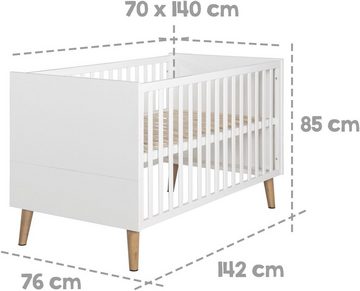 roba® Babyzimmer-Komplettset Mick, (Set, 3-St., Kinderbett, Schrank, Wickelkommode), mit Kinderbett, Schrank und Wickelkommode; Made in Europe