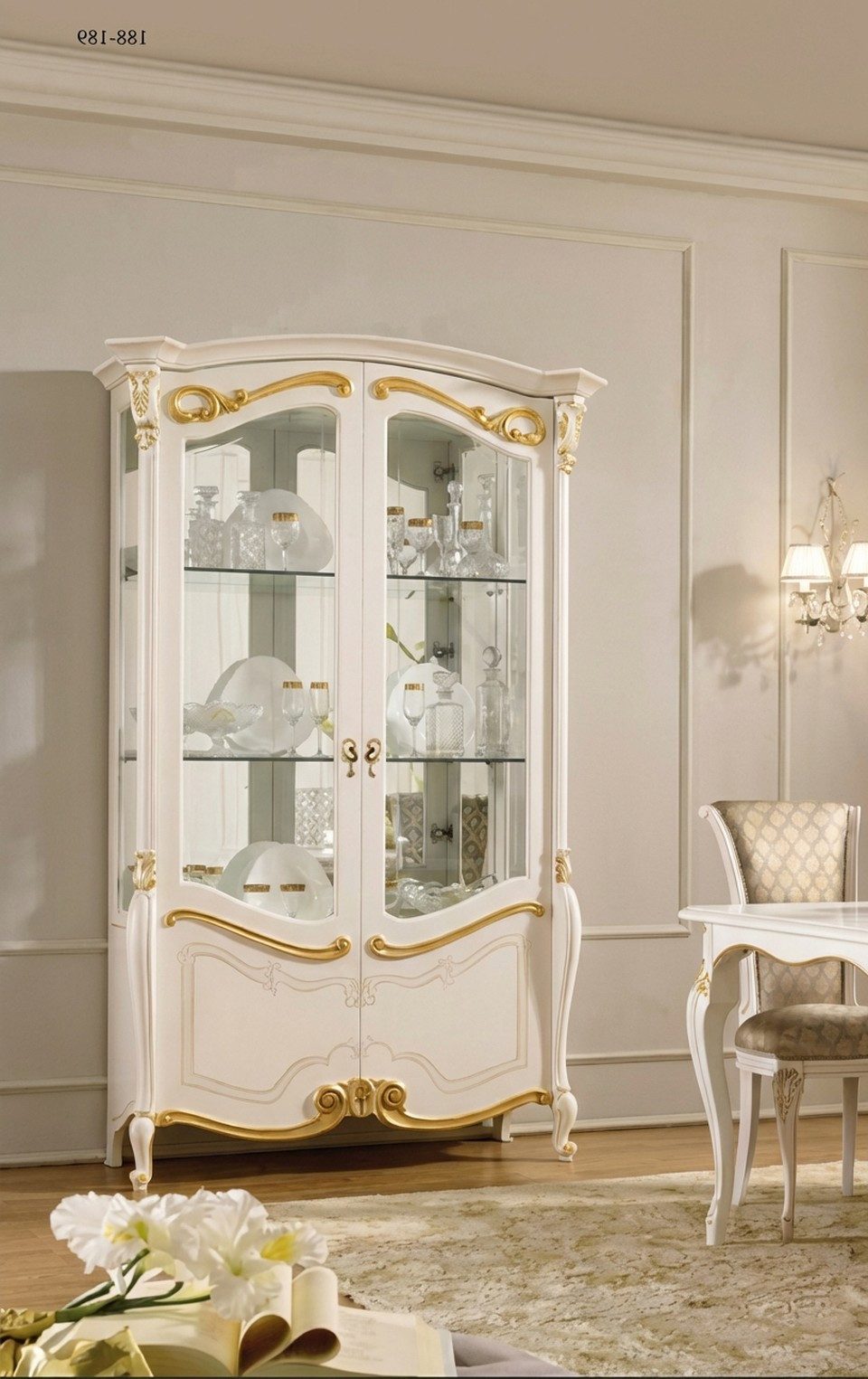 Xlmoebel Vitrine Edler Glasschrank für Wohnzimmer im modernen Design Made in Europa