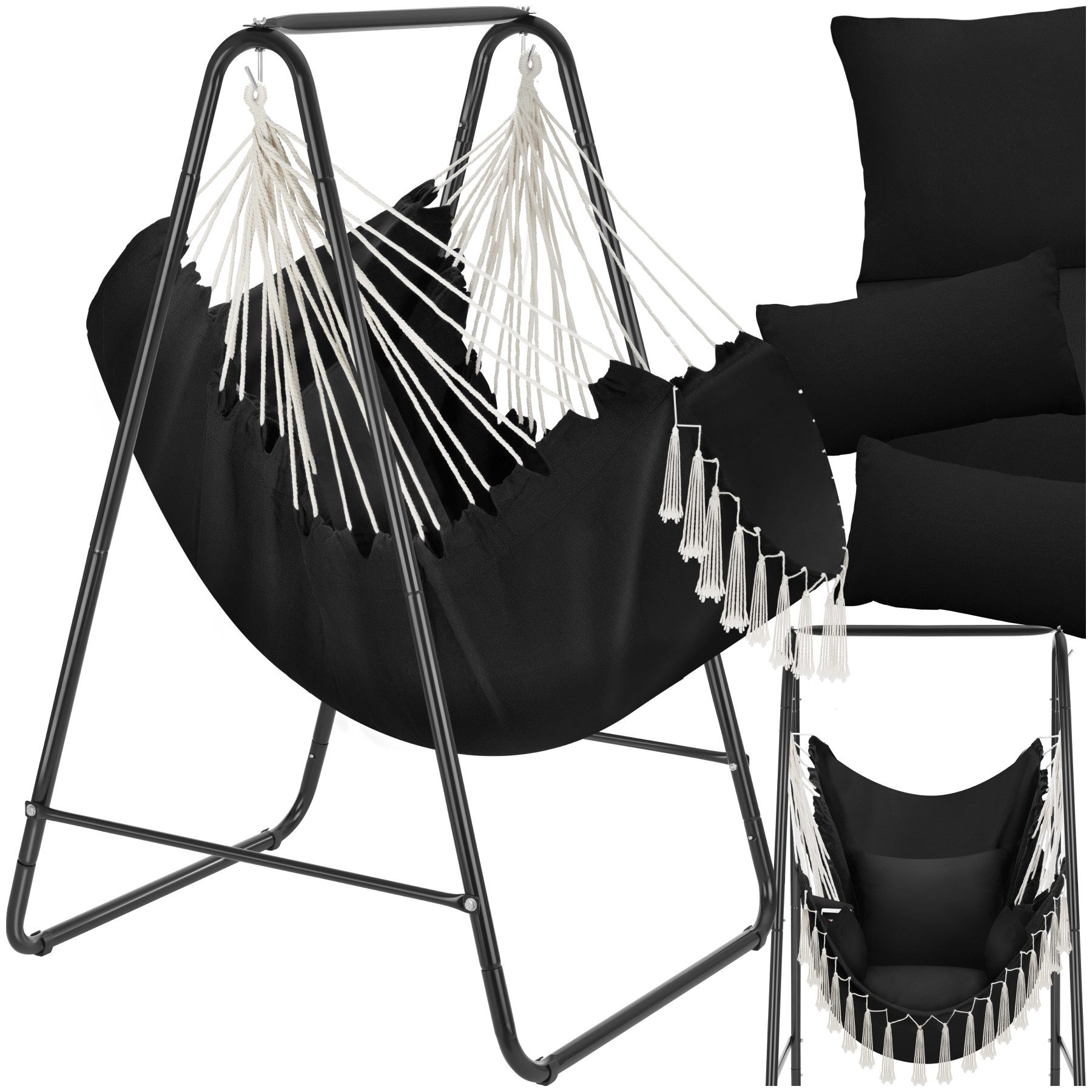 tectake Hängesessel Schaukelstuhl Alison, Boho-Style, Belastbarkeit günstig online kaufen
