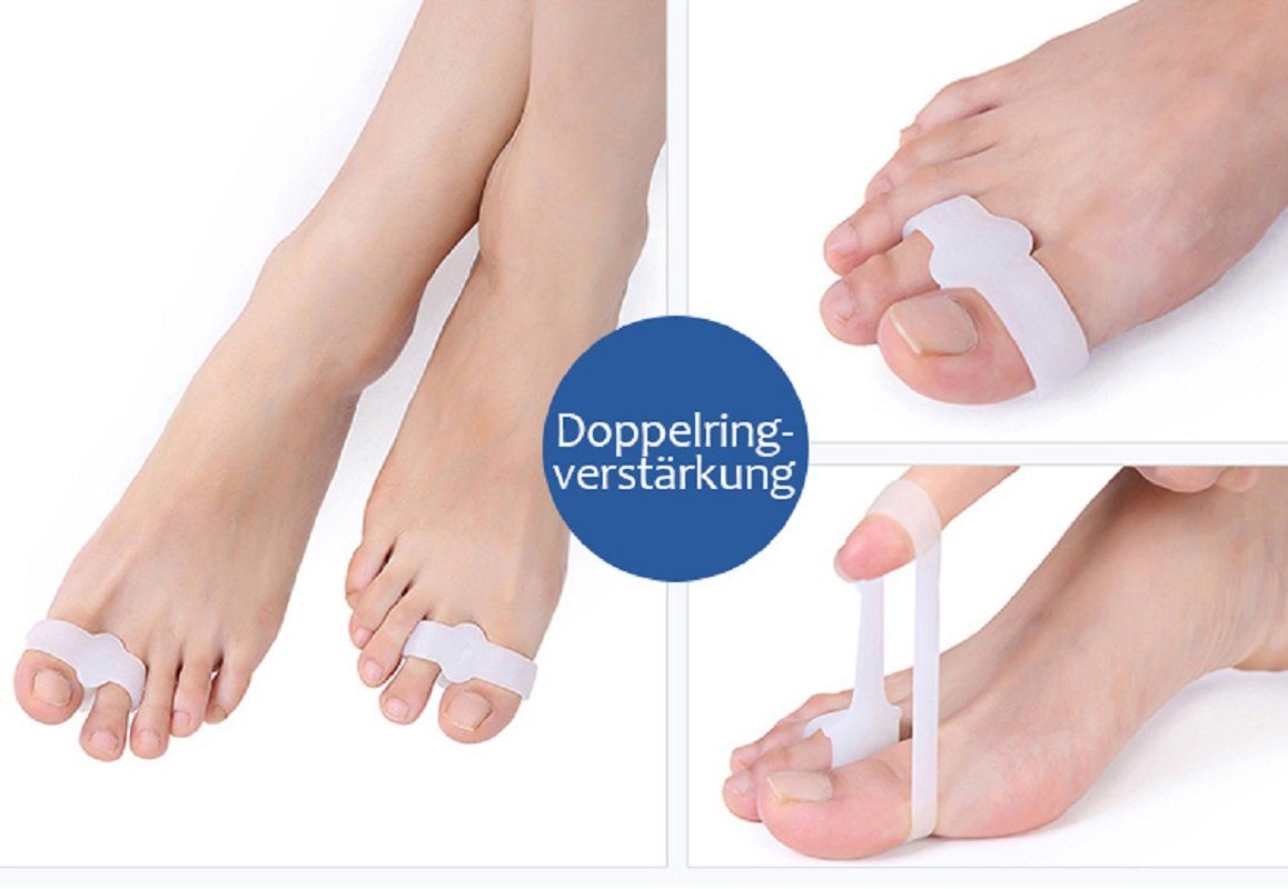 COOL-i ® Zehenkorrektor Zehenkorrektor Set – 2 Paar Gel-Zehentrenner, bei Hallux Valgus & überlappenden Zehen