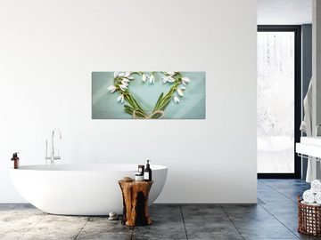 Pixxprint Glasbild Herz aus Blumen, Herz aus Blumen (1 St), Glasbild aus Echtglas, inkl. Aufhängungen und Abstandshalter
