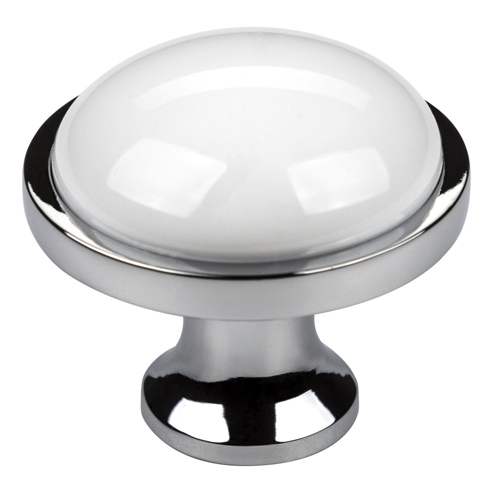 Möbelknopf ANSGAR Ø: 34 mm aus Metall und Porzellan