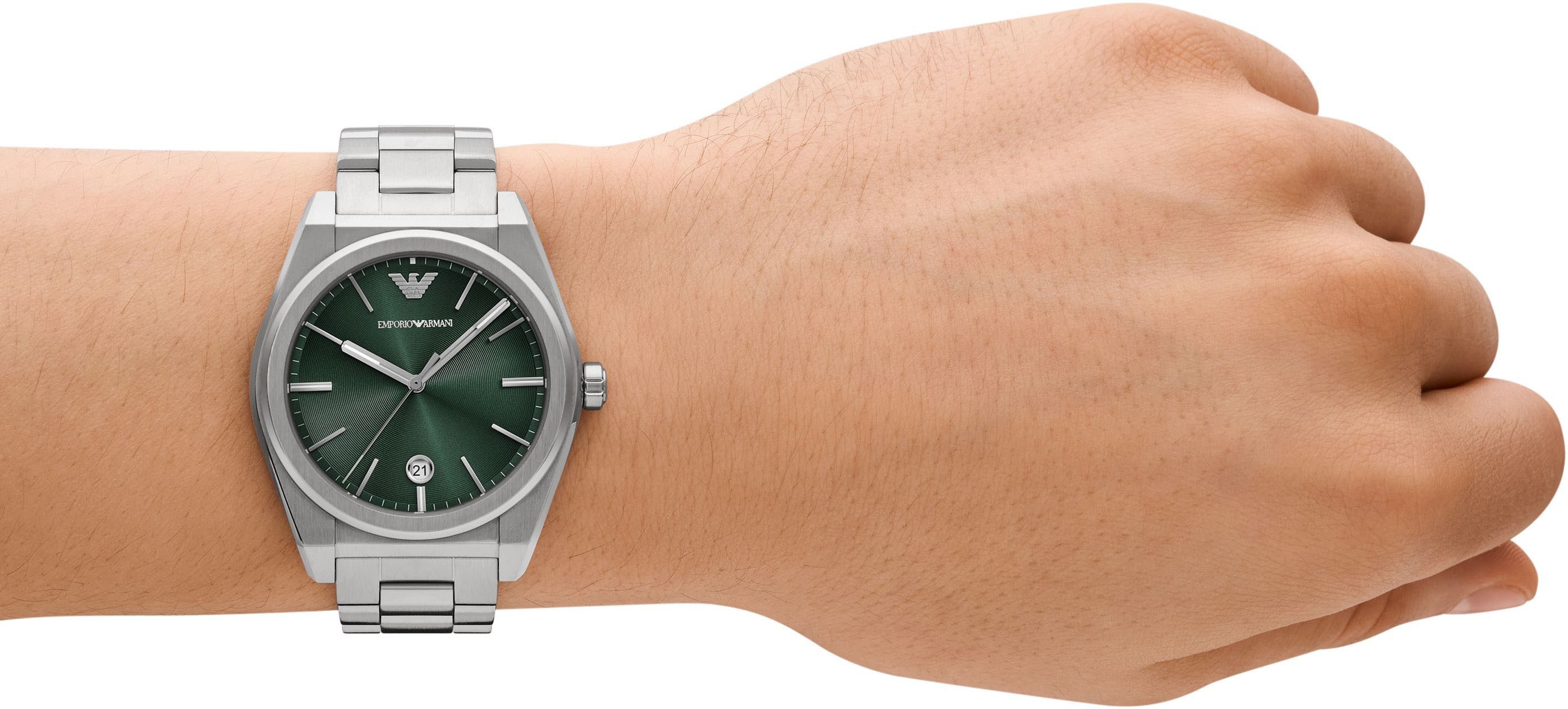 Emporio Armani Quarzuhr AR11621, Armbanduhr, Herrenuhr, Edelstahlarmband, analog, Tag