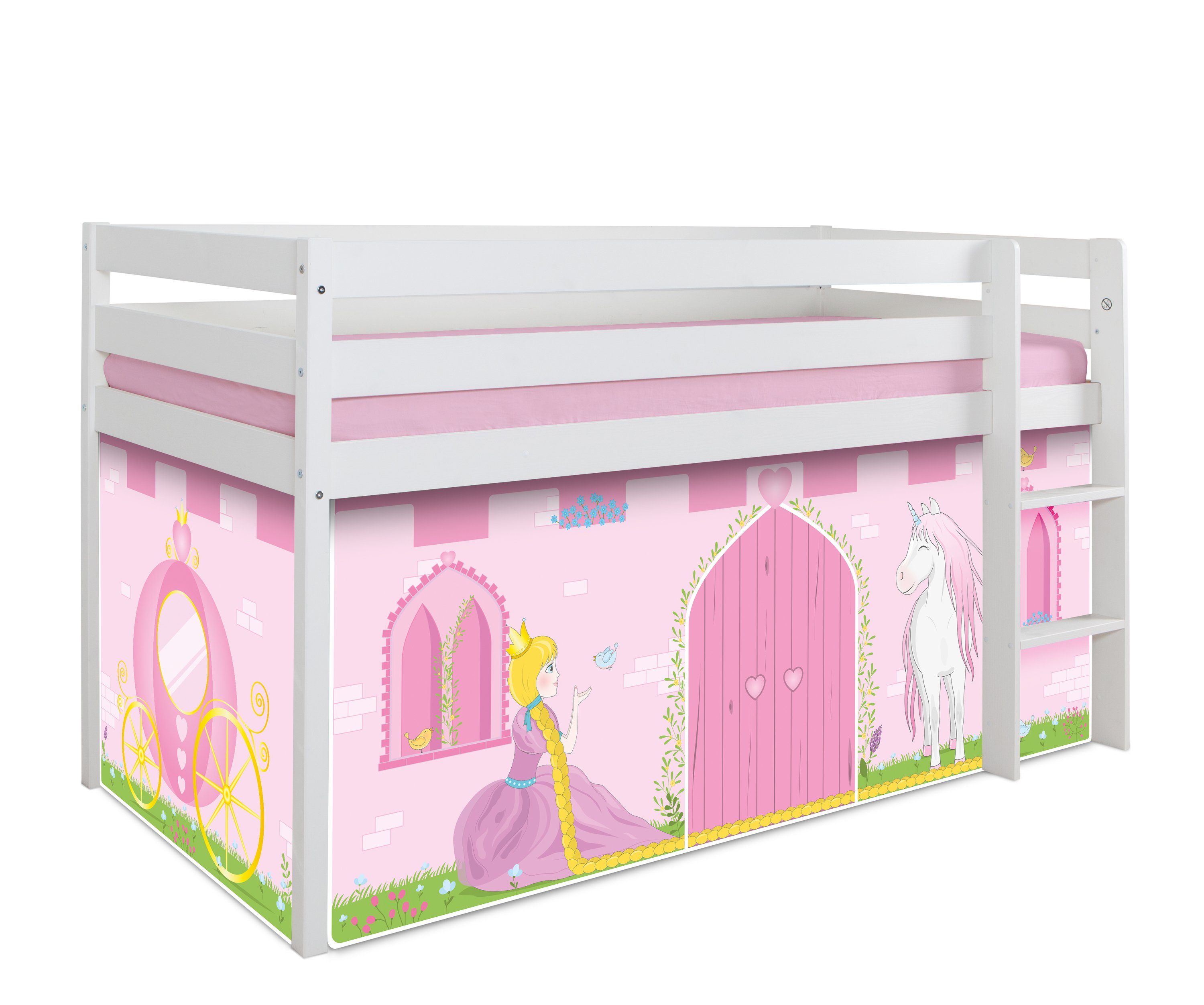 Ticaa Hochbett Hochbett "Prinzessin Liora" Kiefer günstig online kaufen