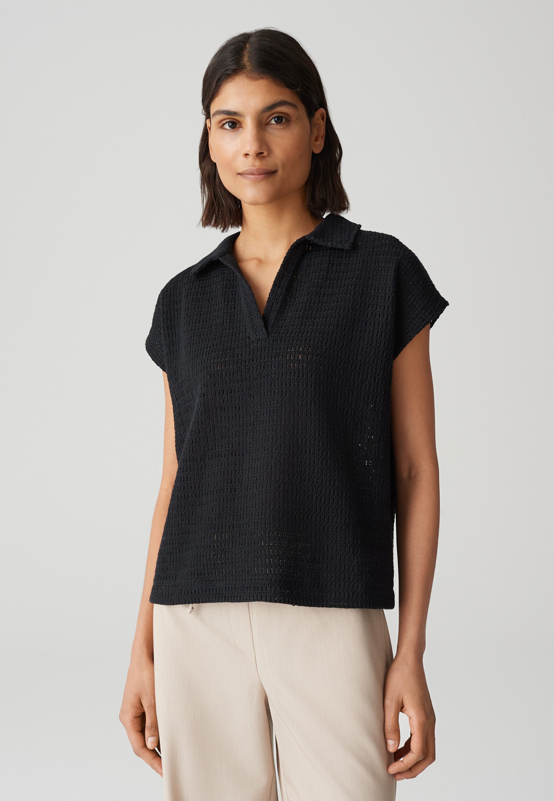 Poloshirt SOMONA Regular in Crochet Optik