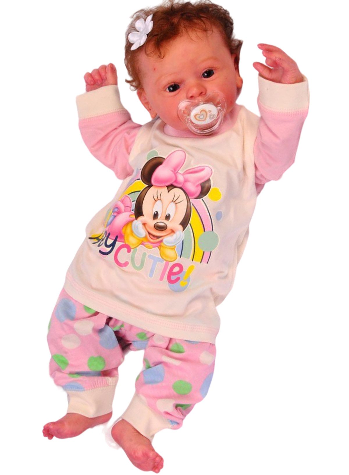 Schlafanzug Schlafanzug Hose Langarmshirt für Babys und Kinder in Rosa Creme aus Baumwolle, 62 68 74 80 86 92 98 104 110