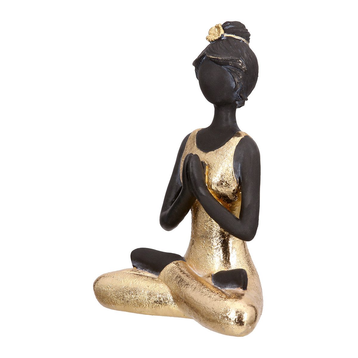 MF Dekofigur Dekofigur Amira Yoga Frau Gold Schwarz 15,5 cm sitzend (1 St) günstig online kaufen