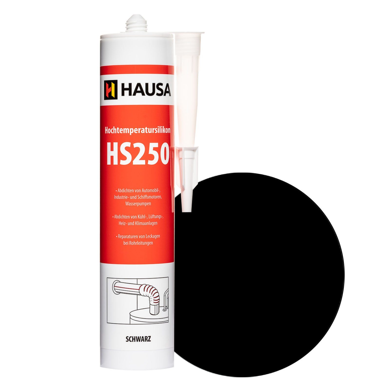 Hausa Silikon, HS250, chemische Resistenz, für Hochtemperatur-Silikon Profi 310-tlg., zu 305°C bis Dichtstoff Haftung), (Schnelle & Kleb- Aushärtung Temperaturen Starke Fugen Hohe