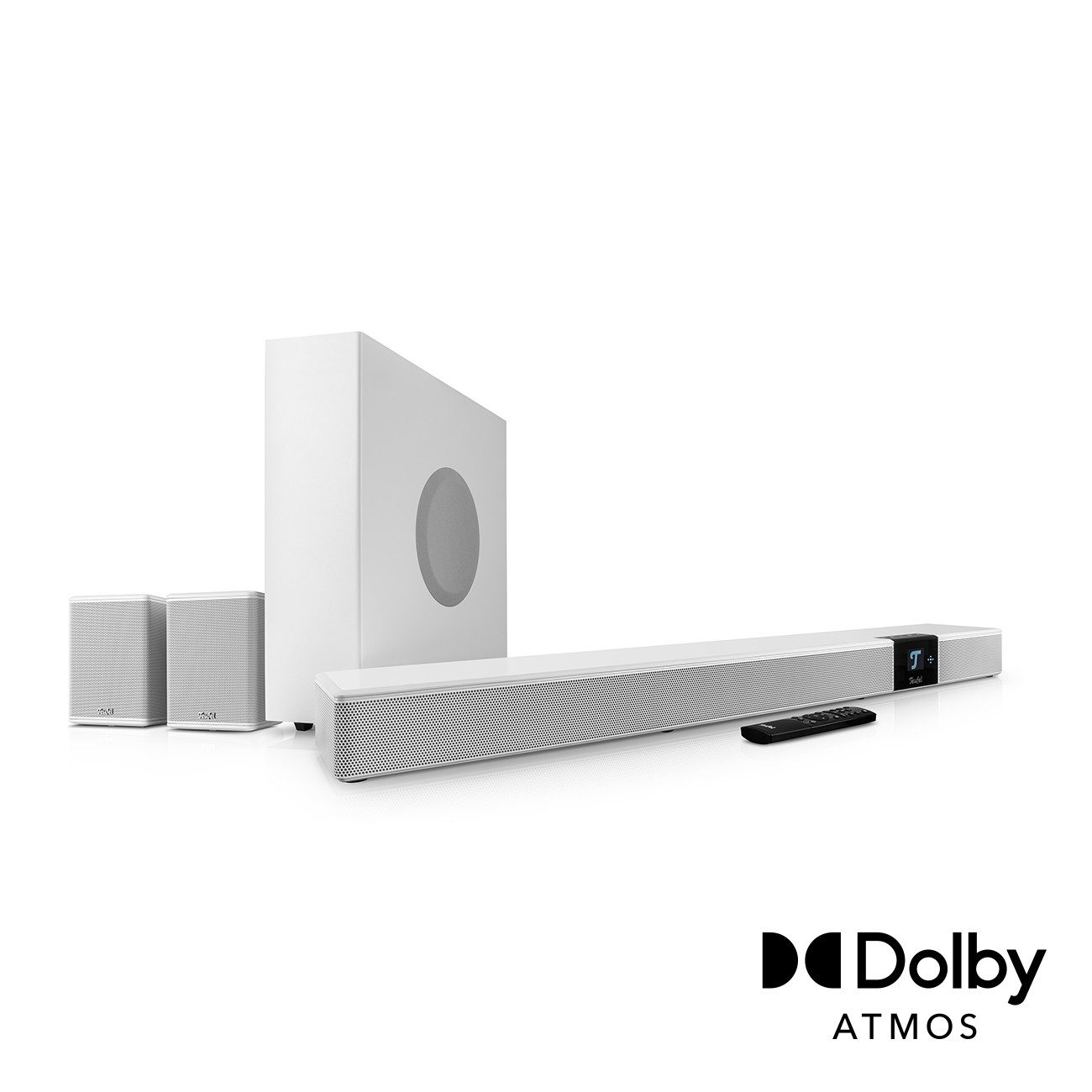 Teufel CINEBAR 22 Surround für Dolby Atmos "7.1-Set" Soundbar (Bluetooth, 215 W, kabelloser T 6 Subwoofer)