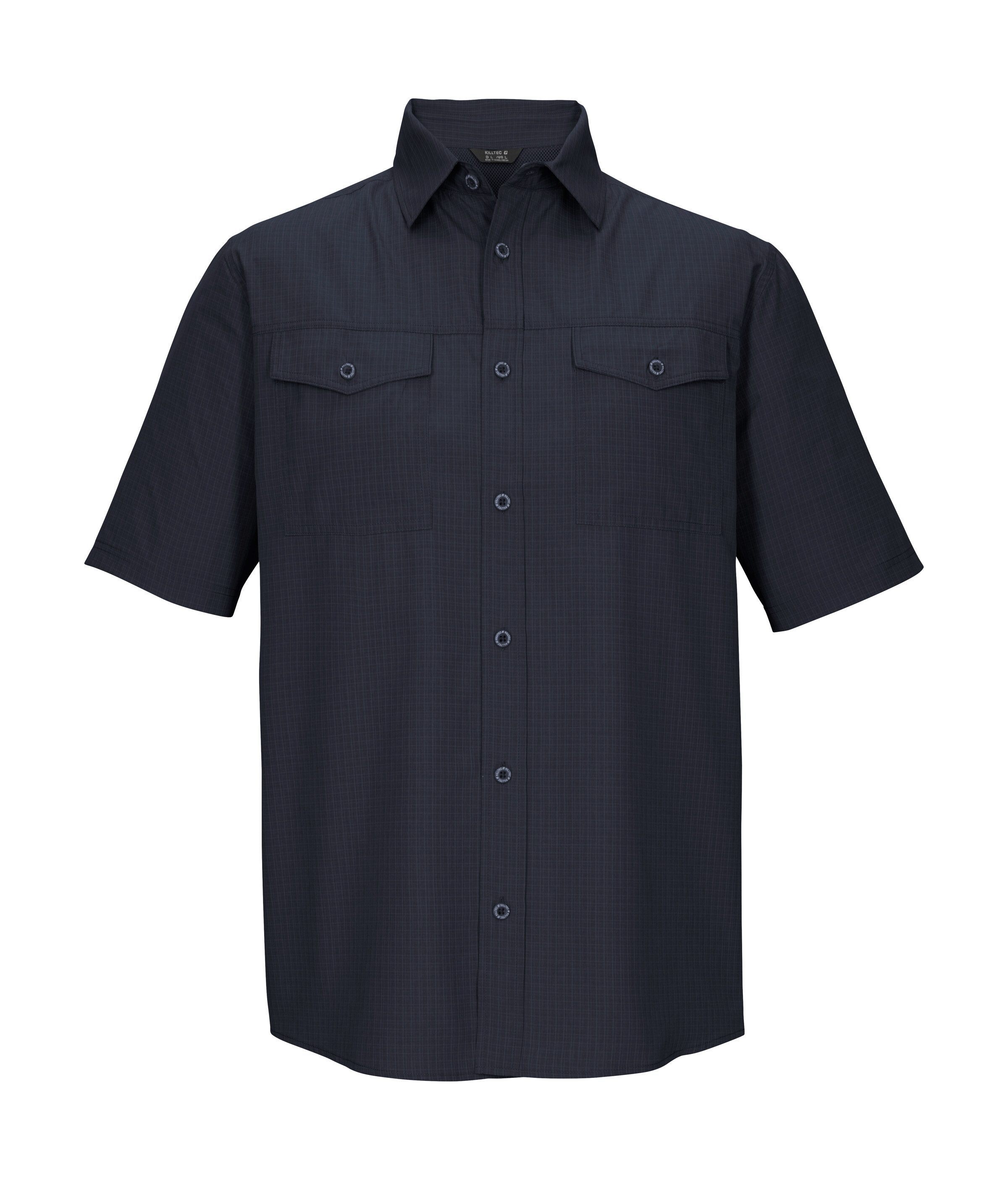 Killtec Funktionshemd KOS 63 MN WVN SHRT Schnelltrocknendes Herrenhemd mit Kentkragen und Brusttaschen