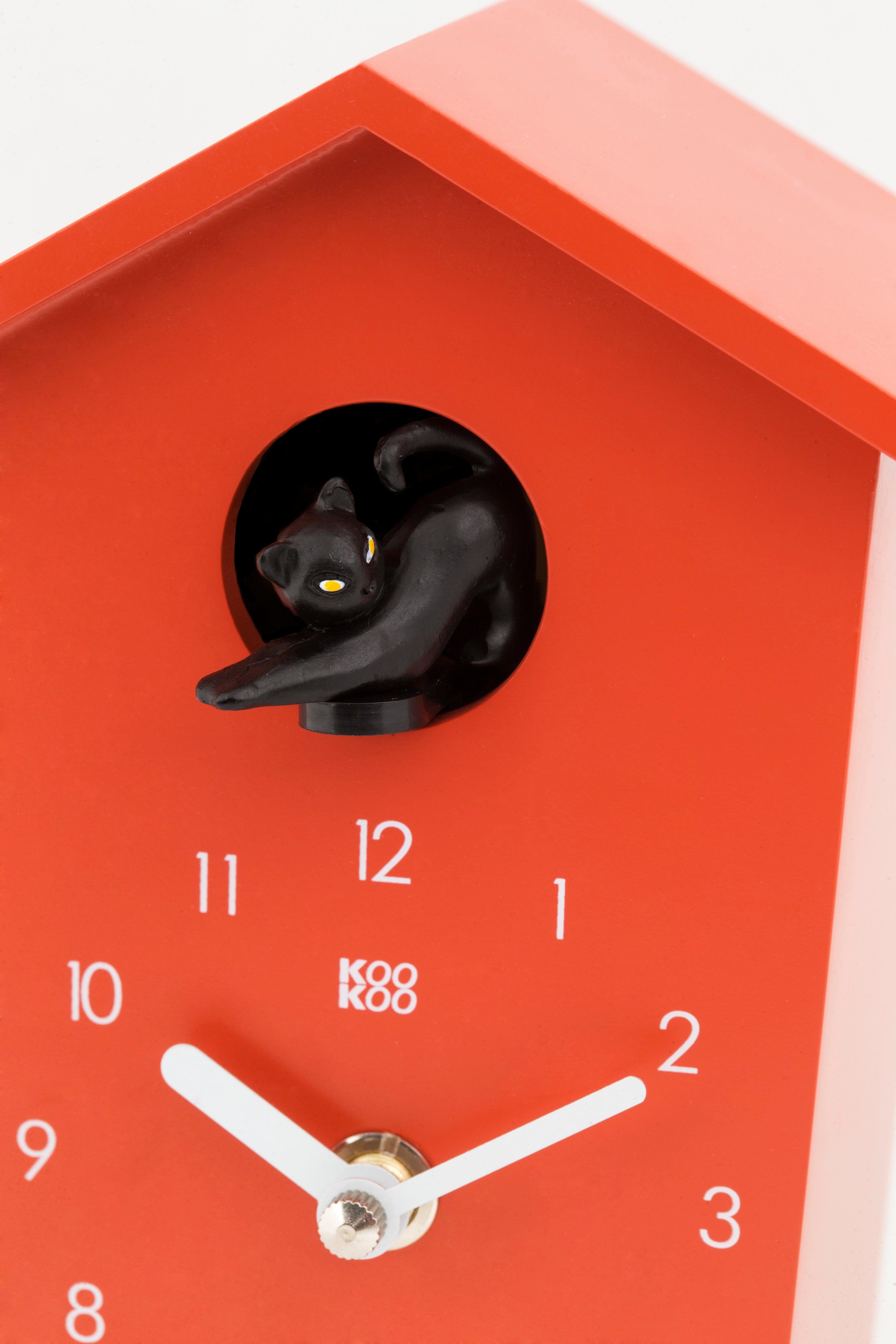 KOOKOO Tischuhr AnimalHouse mit 5 bunten Magnettierchen und 1 Metallstäbchen