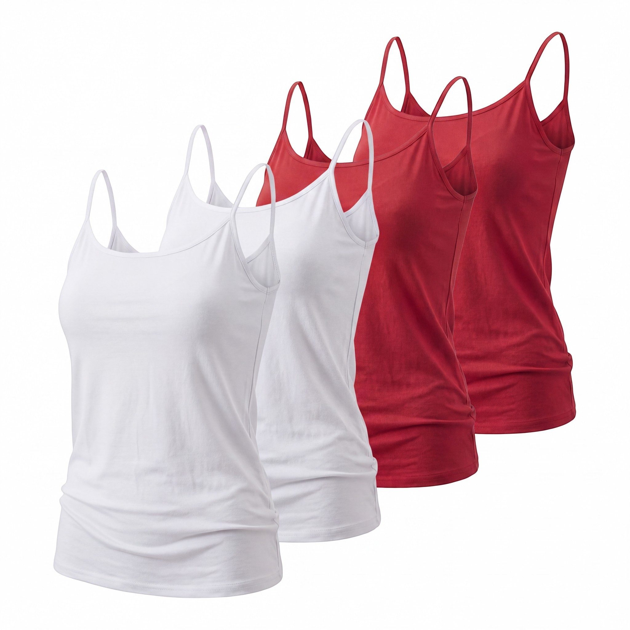 OriginalYou Trägertop Sommertop 4er Set Damen Spaghettiträger-Top Basic Shirt in Unifarben, mit Rundhalsausschnitt