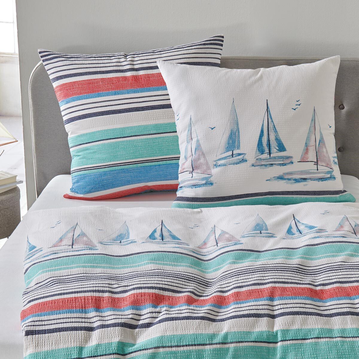 TRAUMSCHLAF Bettwäsche Segelschiff, Seersucker, 2 teilig, ideale Sommerbett günstig online kaufen